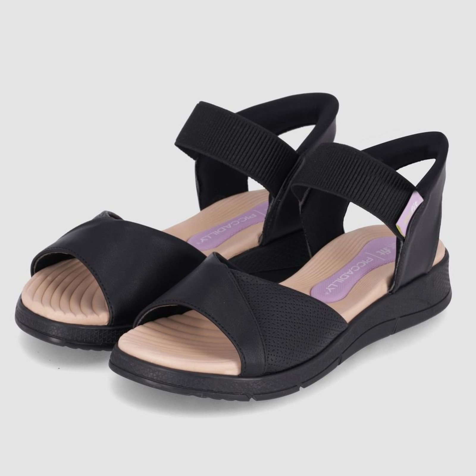 Vista 3 Papete SlipFit Anabela Médio Piccadilly preto Piccadilly preto