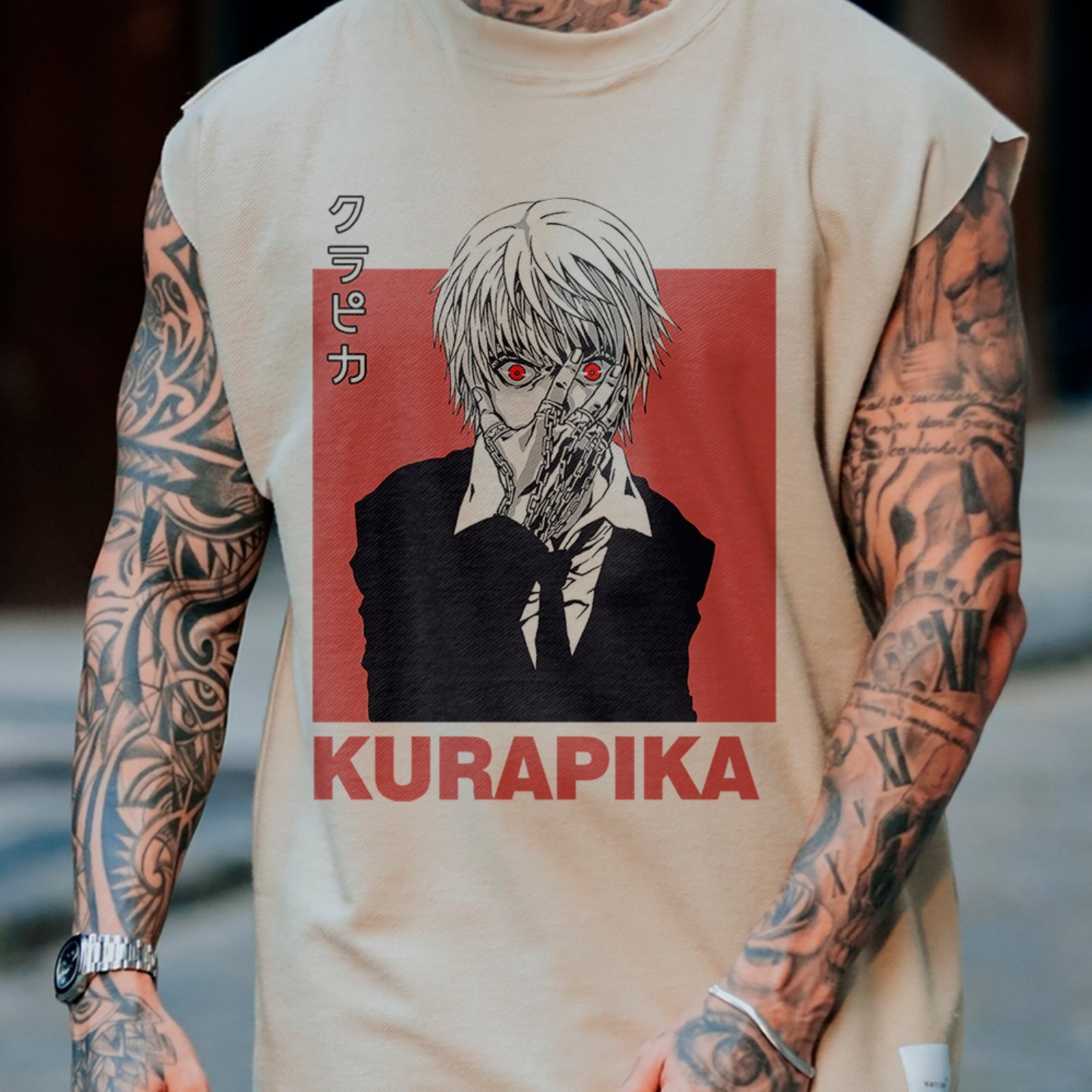 Camiseta Regata Machão Kurapika Personagem Hunter x Hunter Geek Masculina Off White
