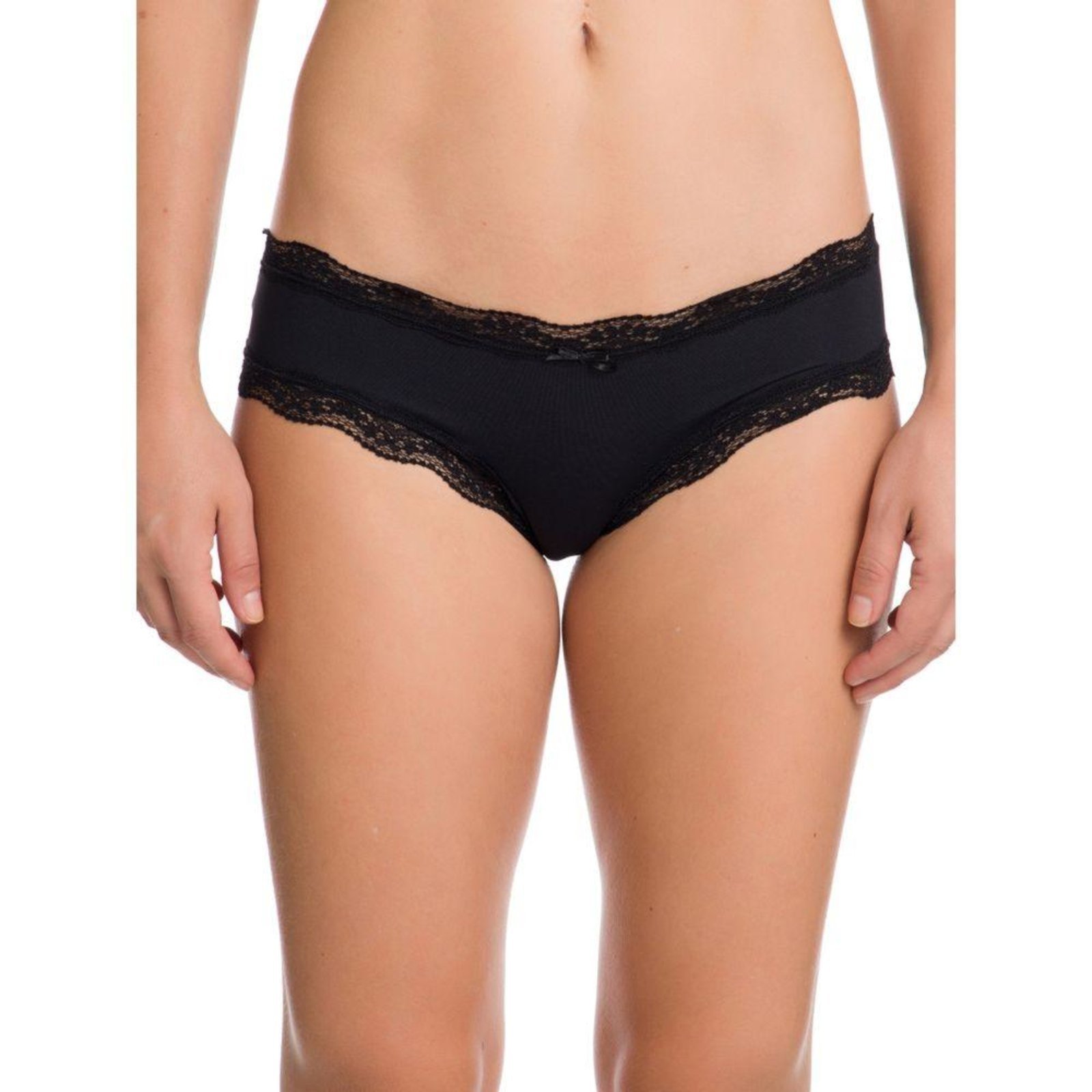 Vista 3 Calcinha Boyshort Microfibra Renda Pop Colors Loungerie preto Loungerie preto
