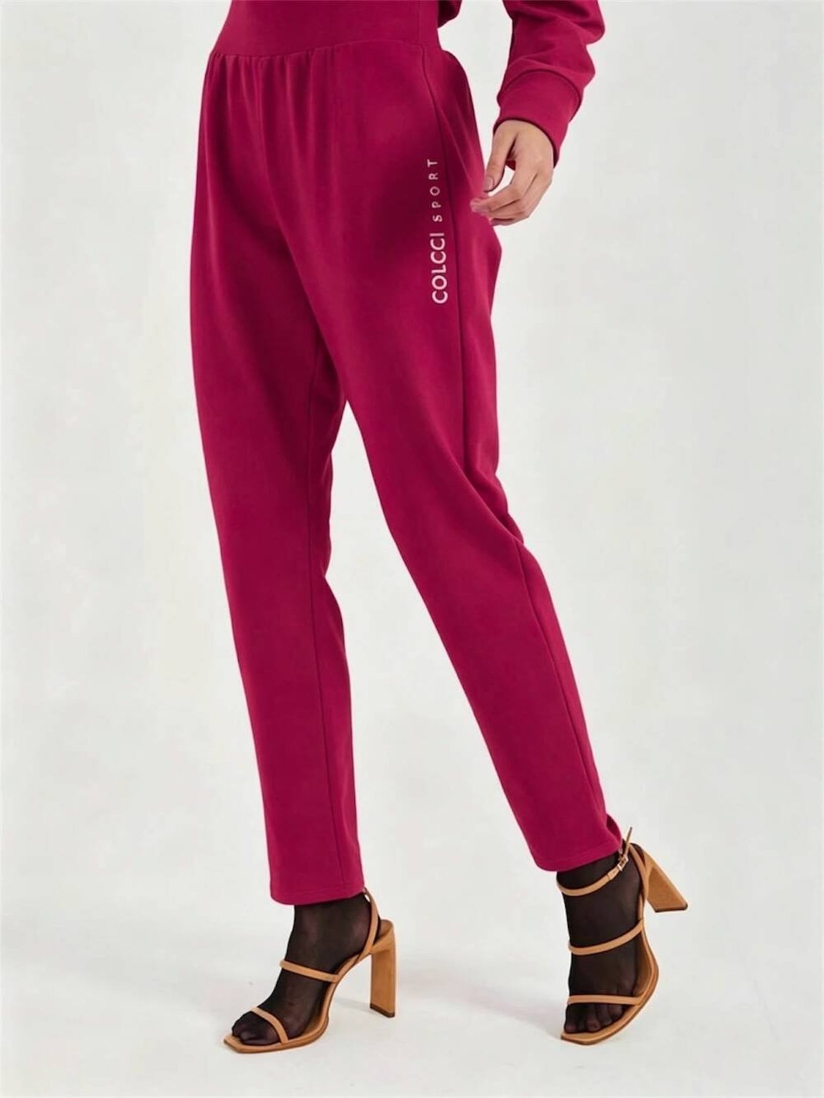 Calça Moletom Cintura Alta Cycling Colcci Sport Bordo Marssala