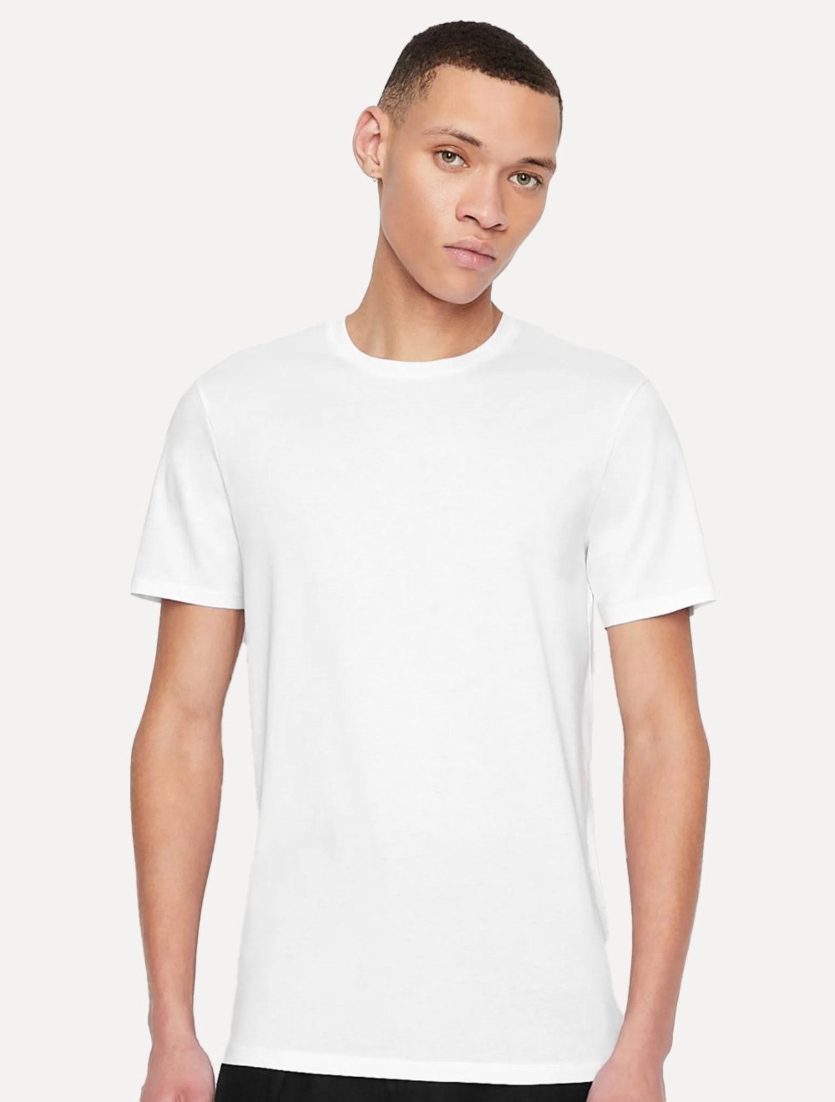 Vista 2 Camiseta Armani Exchange Masculina Slim Fit em Cotton Pima Branca branco Armani Exchange branco