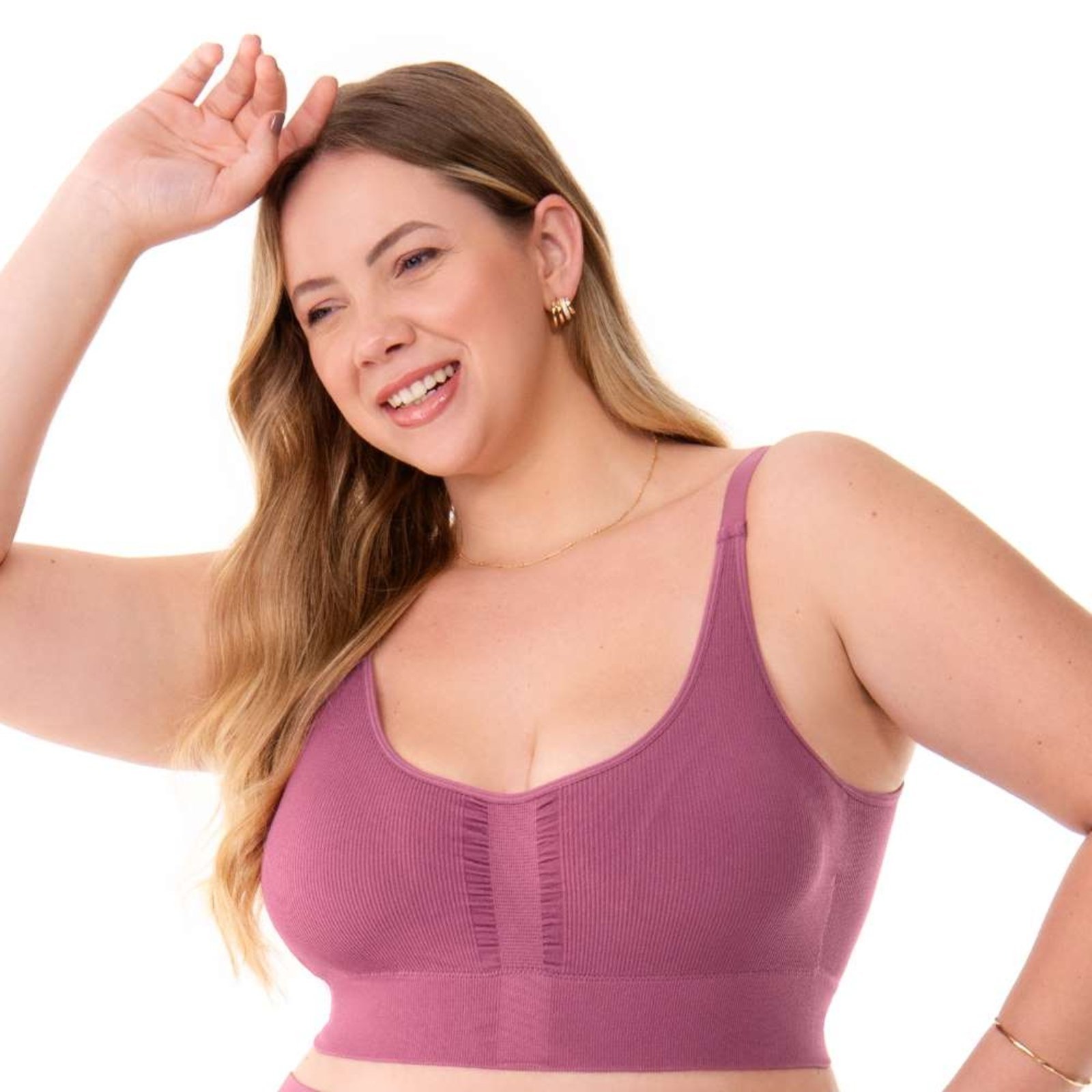Sutiã Comfort Plus Anatômico Alças Reguláveis com Bojo Removível sem Costura Dusty Pink Zee Rucci