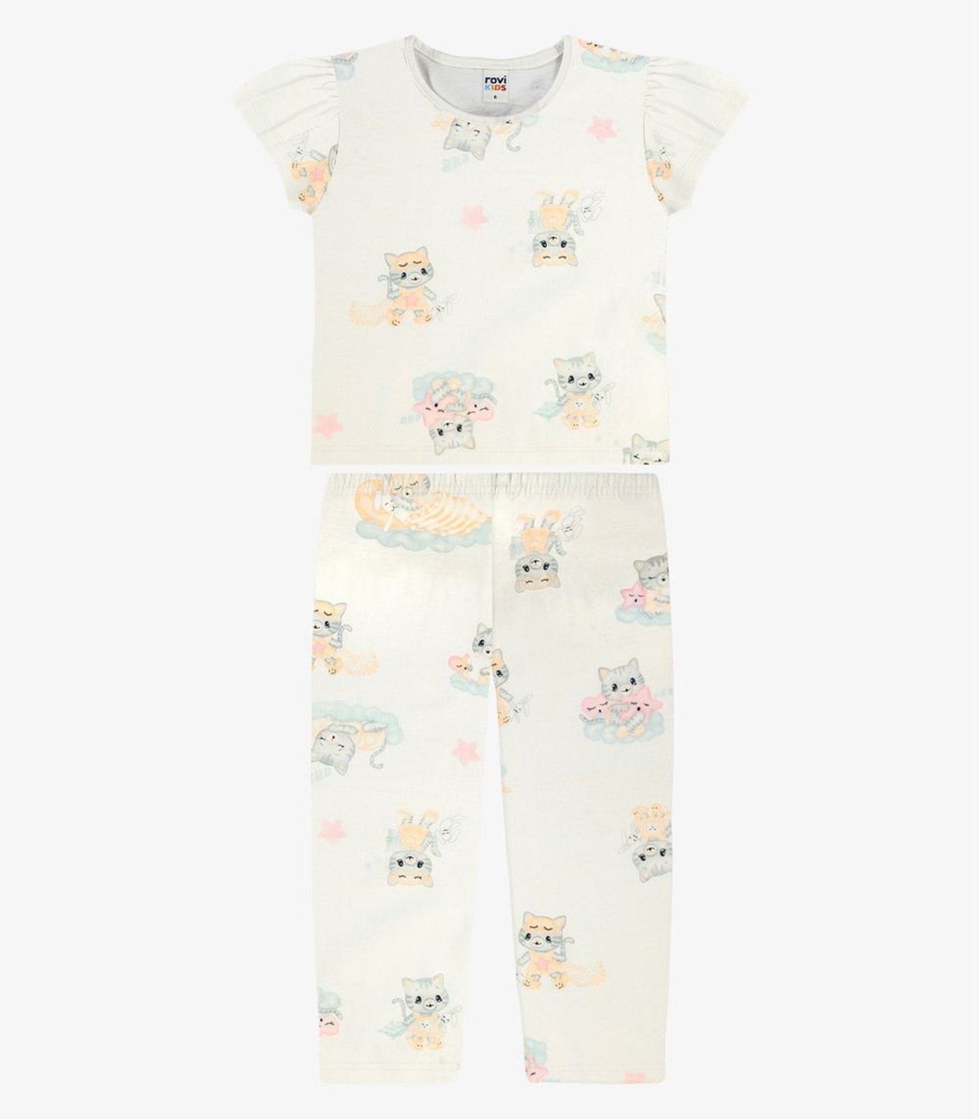Pijama Blusa Com Calça Rovi Bege