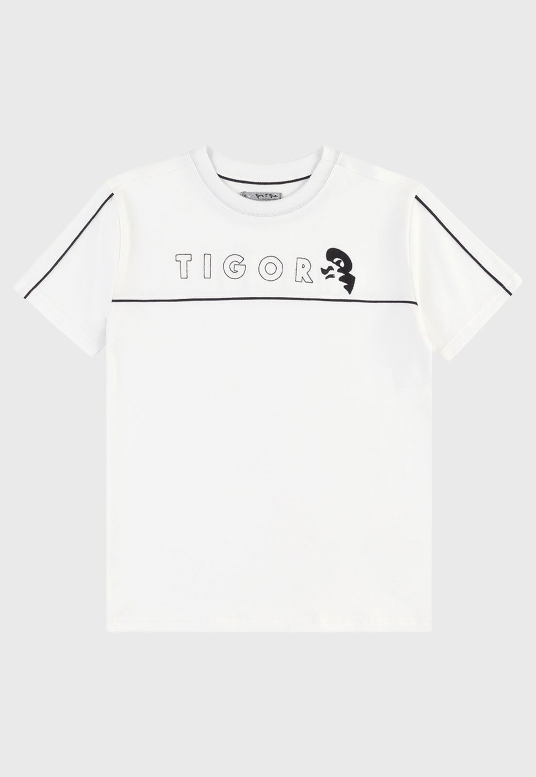 Infantil - Camiseta Tigor T Tigre Estampa Branca