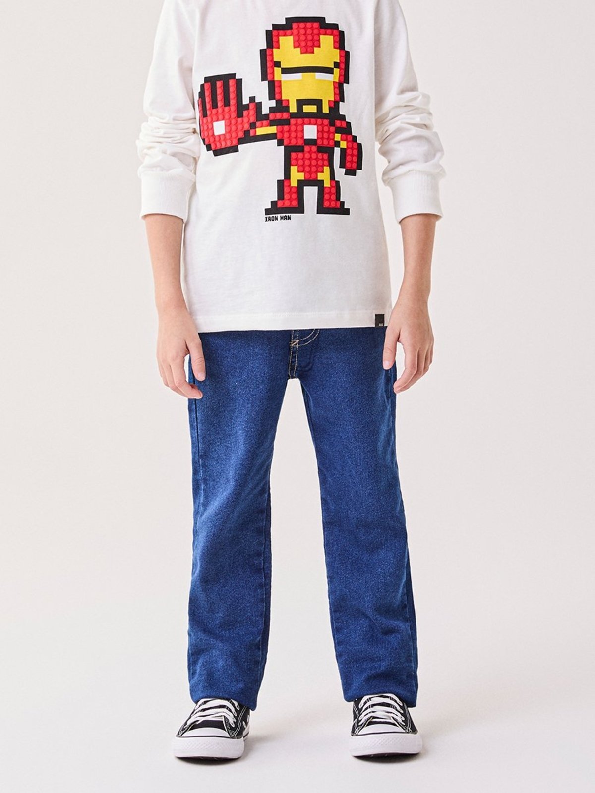 Infantil - Calça Menino Bimbi Jeans com Patch e Cadarço