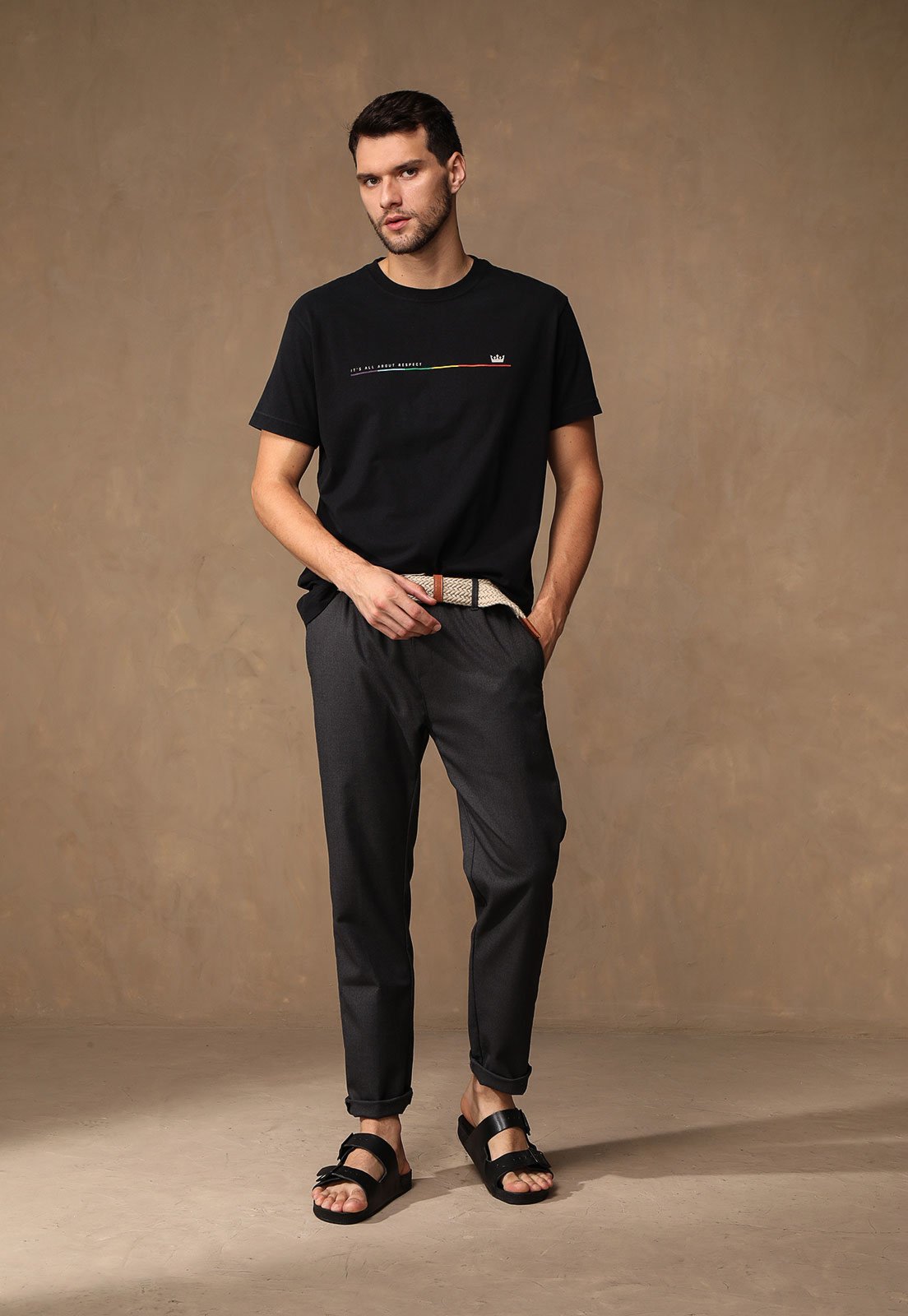 Vista 3 Camiseta Osklen Respect Preta preto Osklen preto