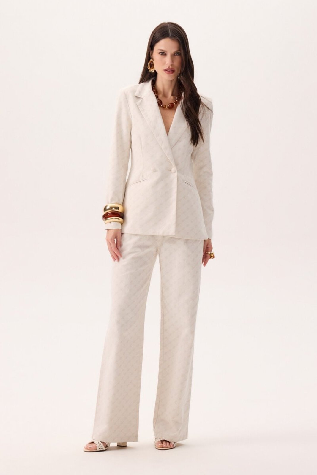 Calça Wide Leg Flor de Lis