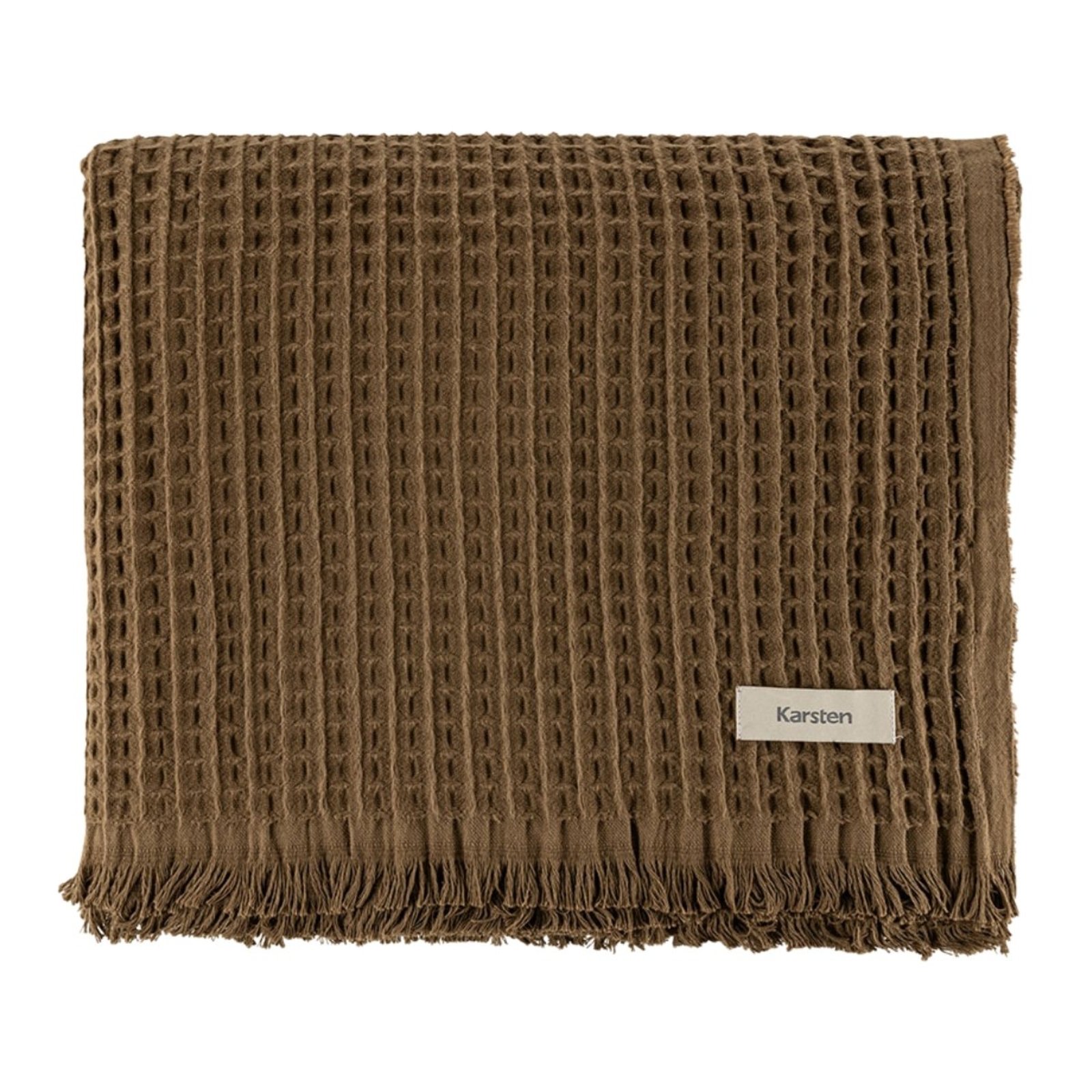 Manta Decorativa Karsten Algodão Piquet Denver Marrom Cappuccino