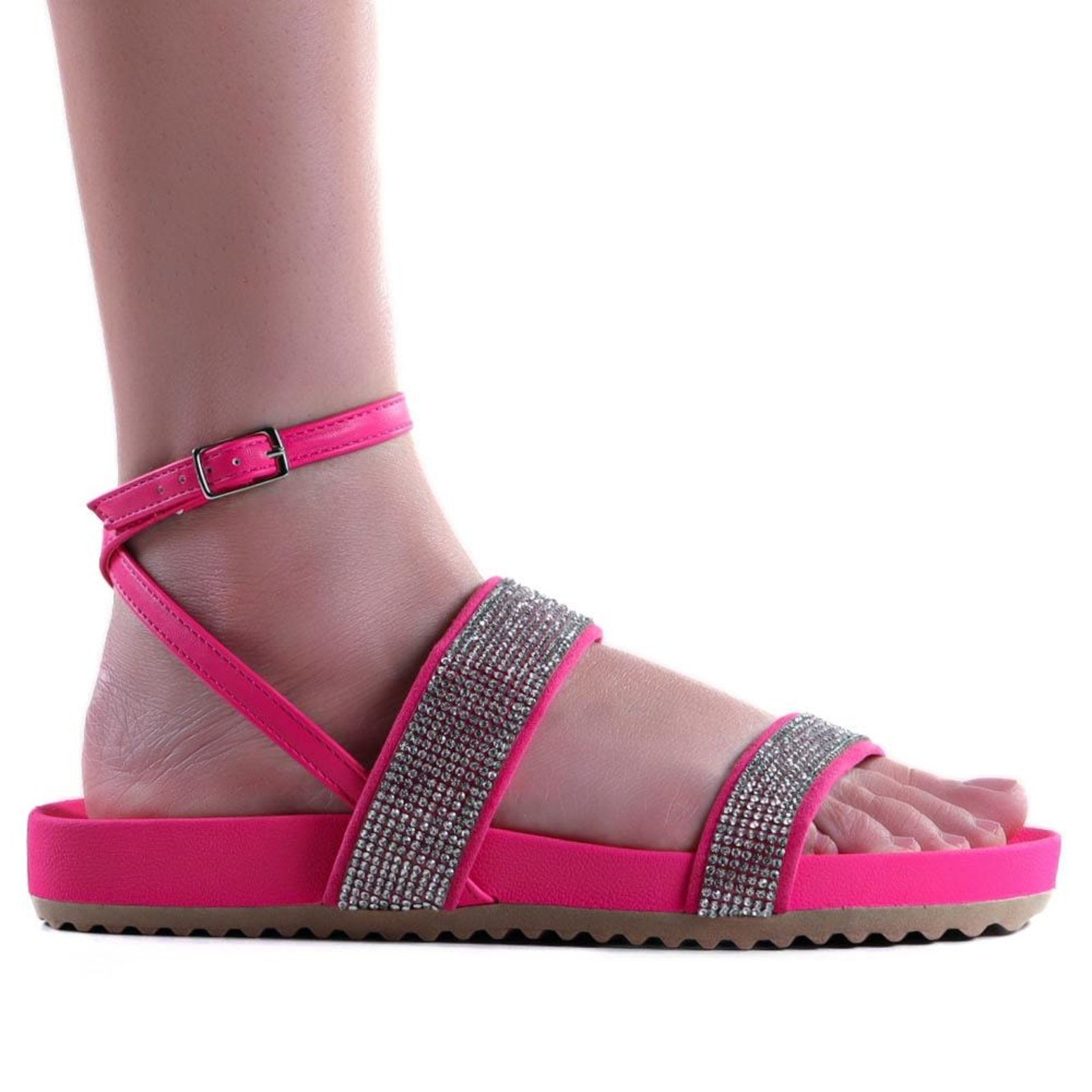 Sandália Feminina Zariff 1993-21 Cristal/Pink Incolor