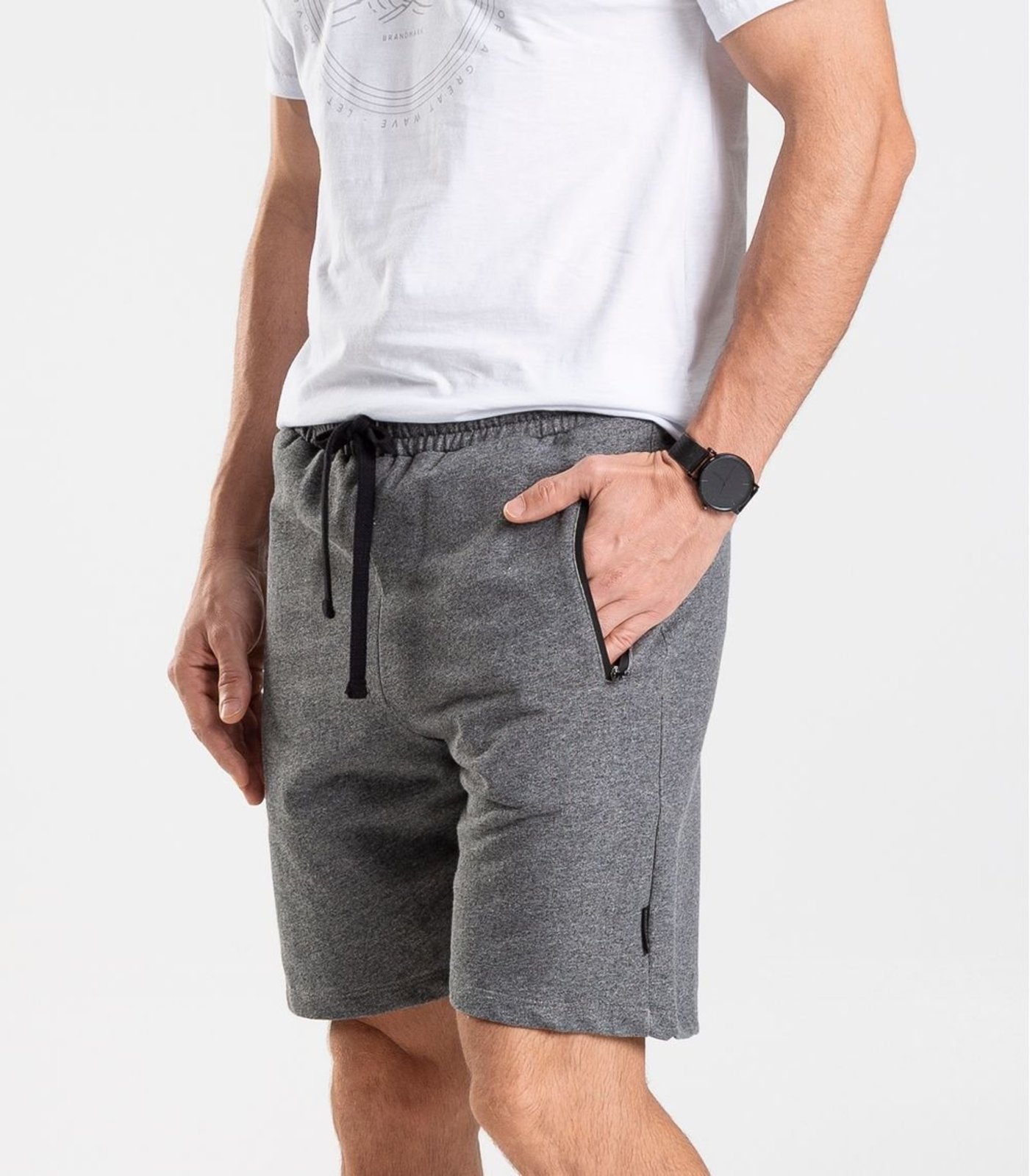 Vista 3 Bermuda Moletom Masculina Diametro cinza Diametro cinza