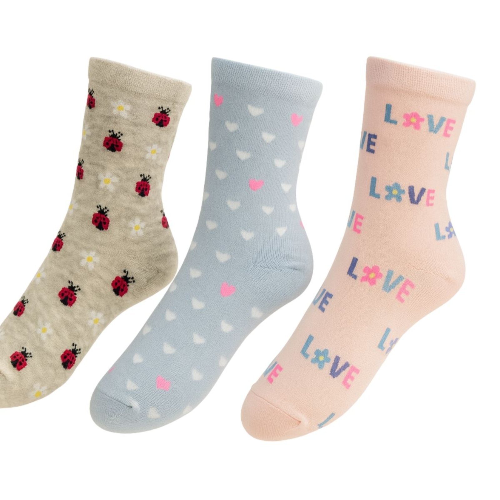Kit com 3 Pares de Meia Feminina Cano Médio Selene
