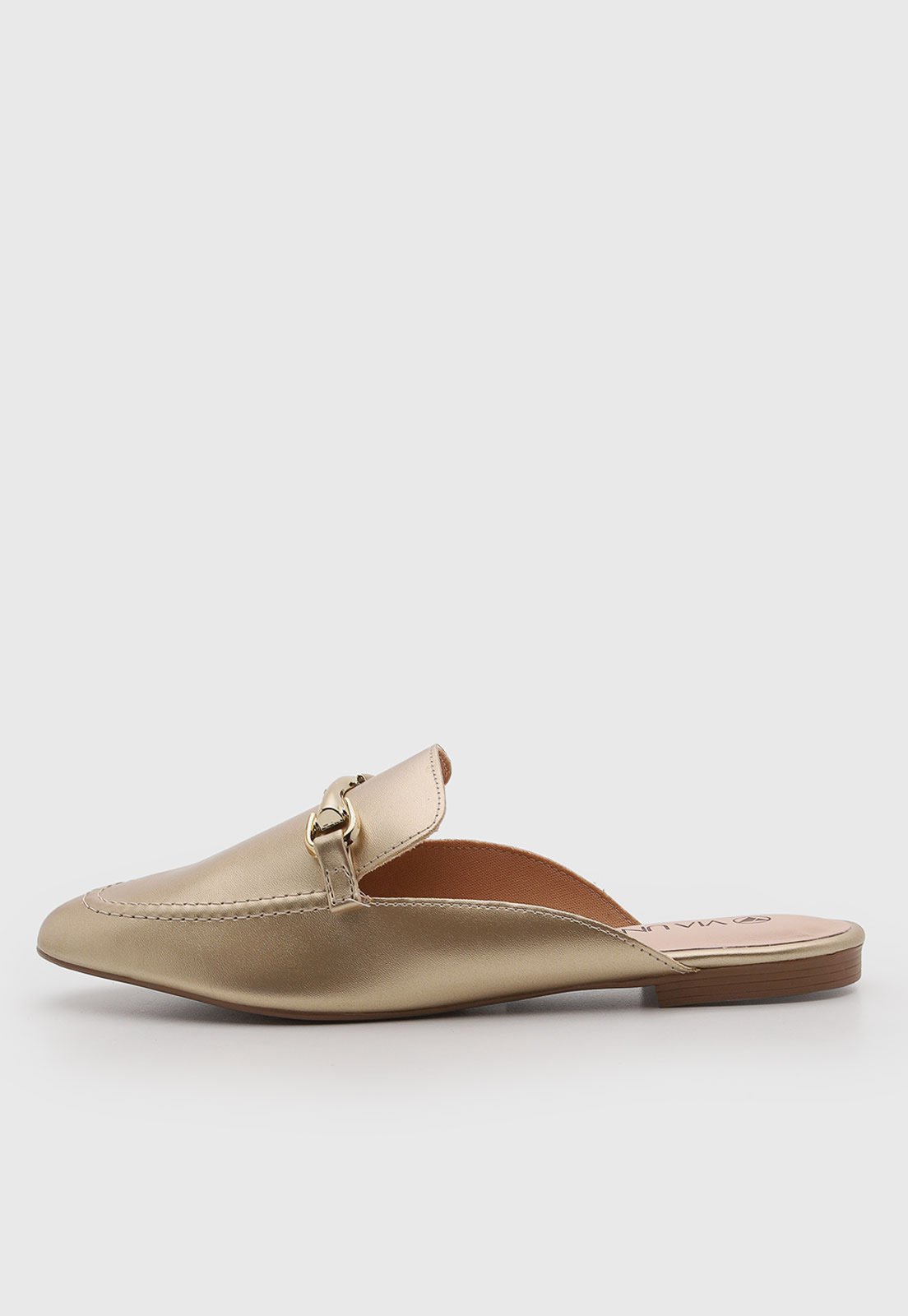 Mule Feminino VIA UNO Fivela Dourado