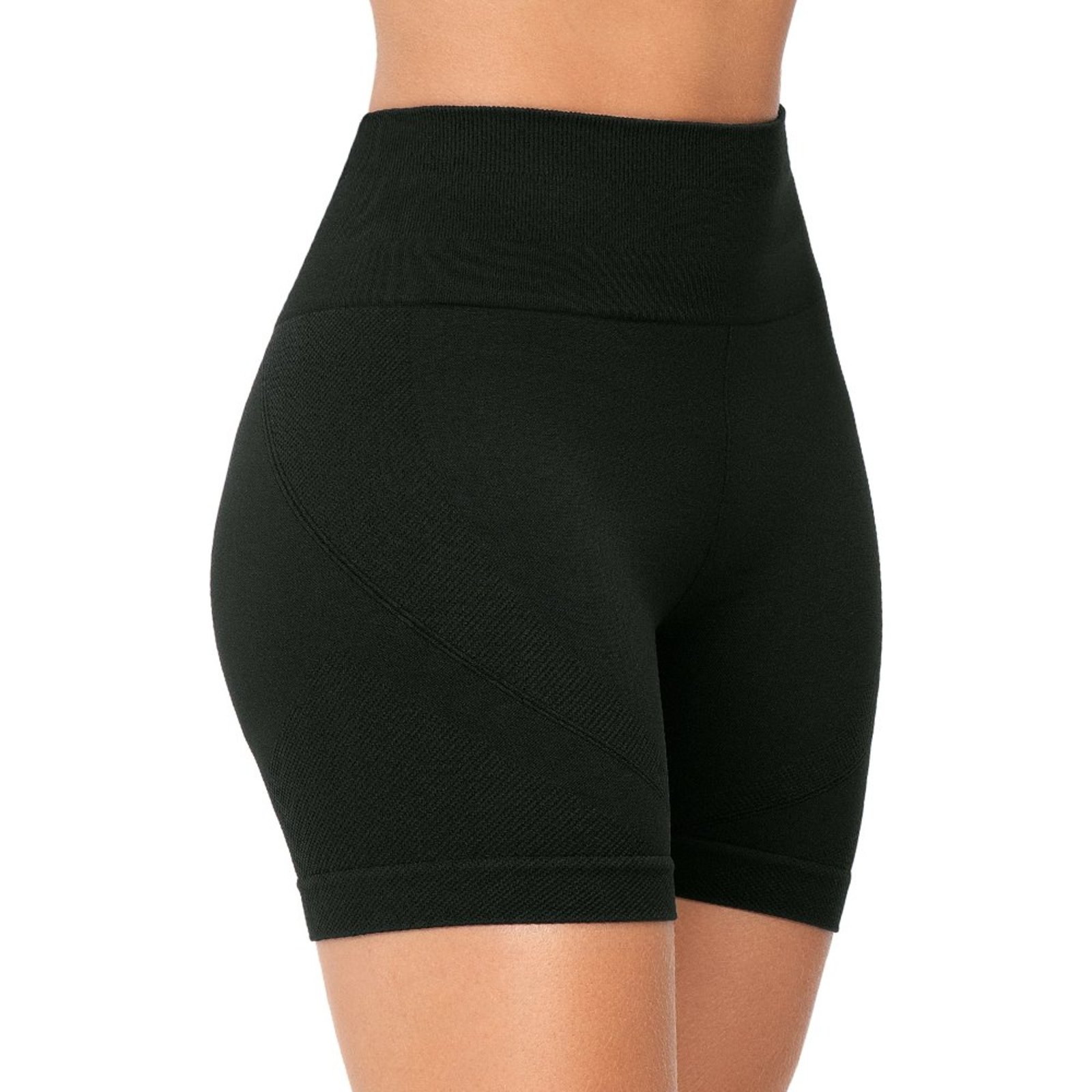 Short Fitness Jacquard sem Costura Preto