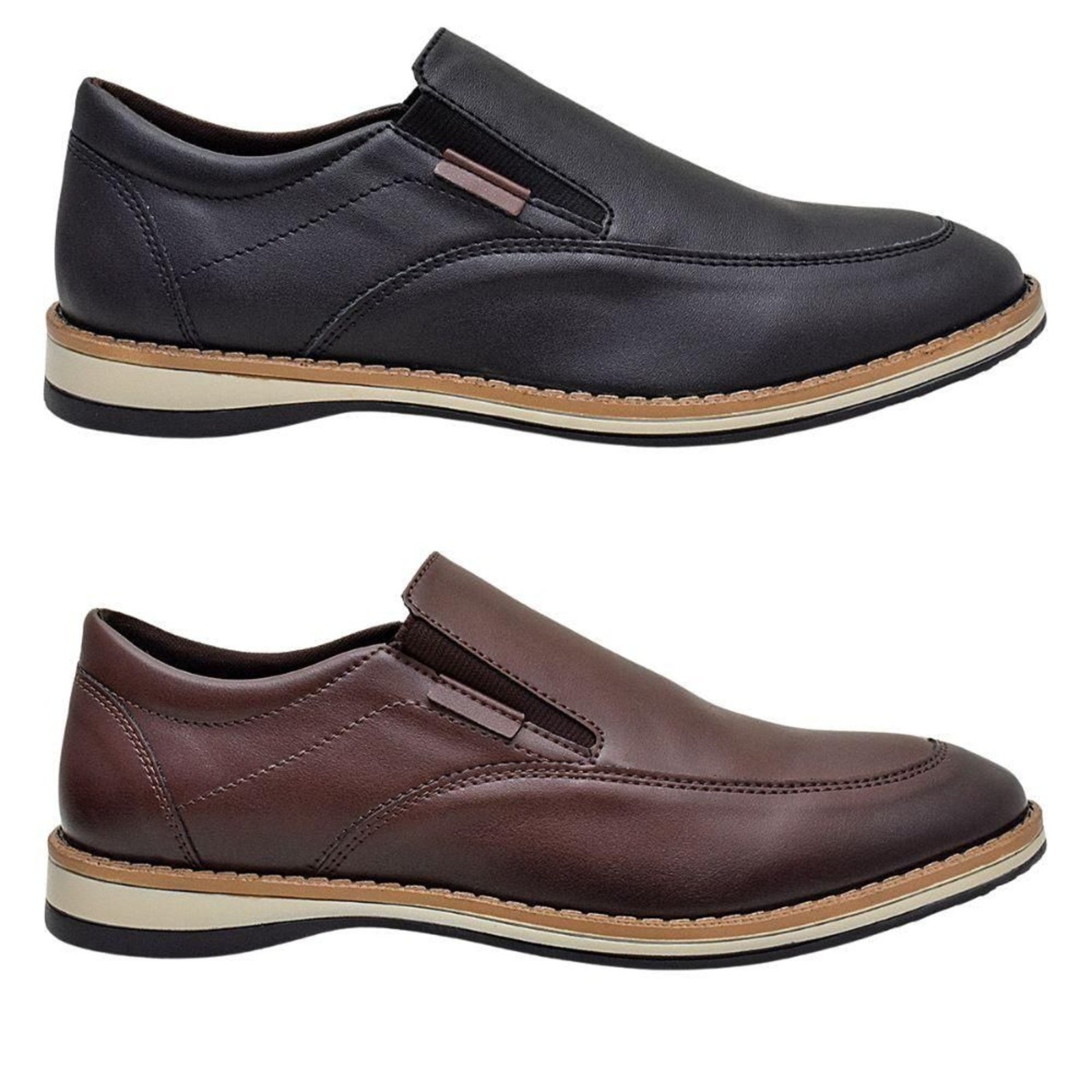 KIT Mocassim Tenis Bkarellus Casual Para Trabalho Festas Formatura Preto