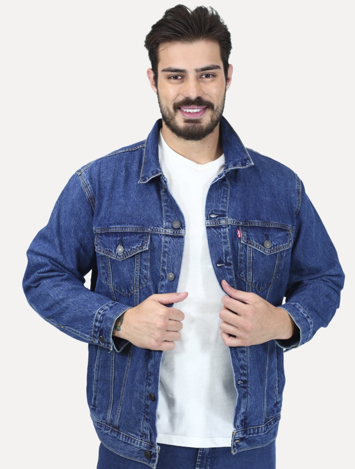 Jaqueta Levis Jeans Masculina Trucker Relaxed Azul Escuro