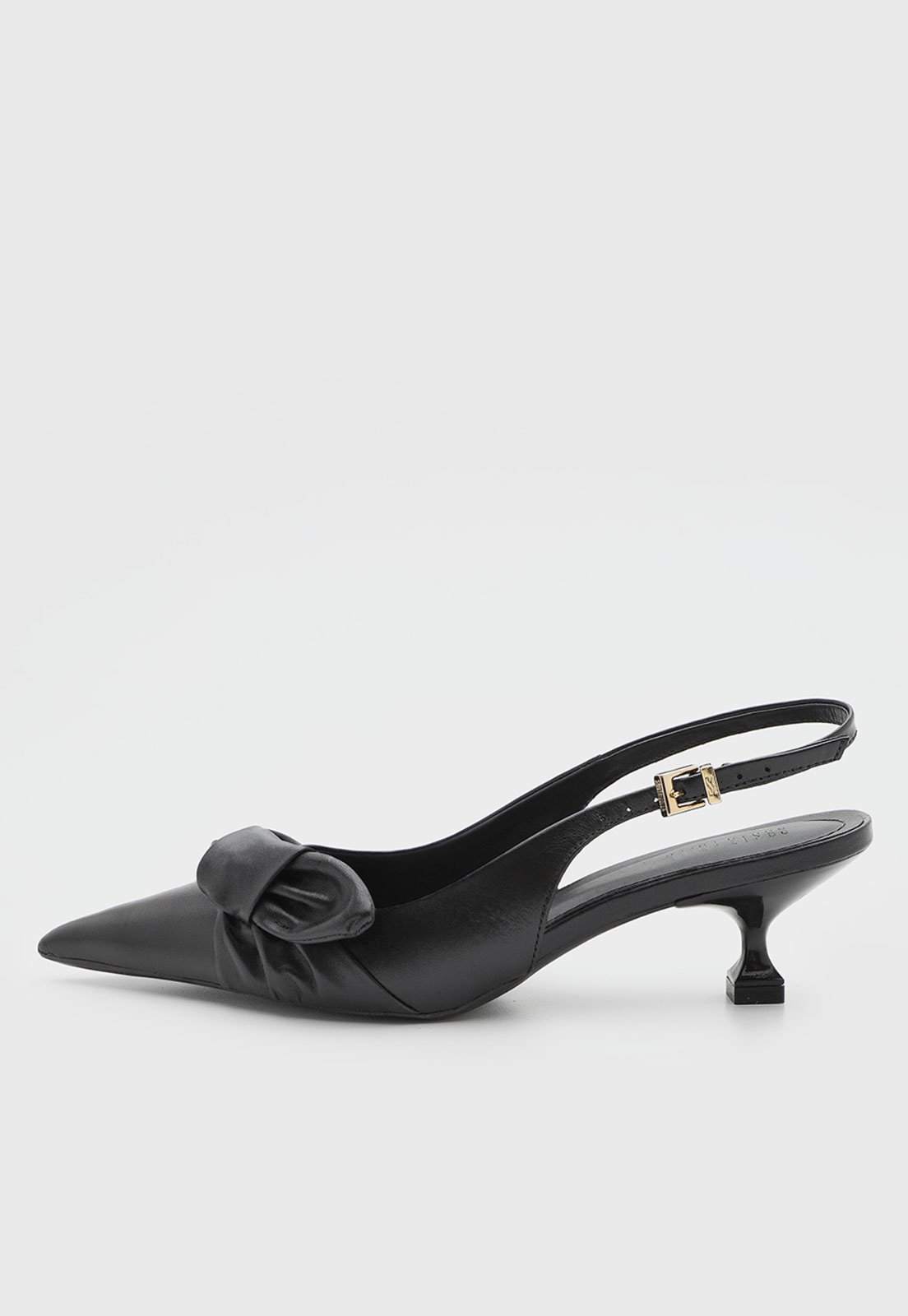 Scarpin Feminino Santa Lolla Couro Salto Baixo Preto