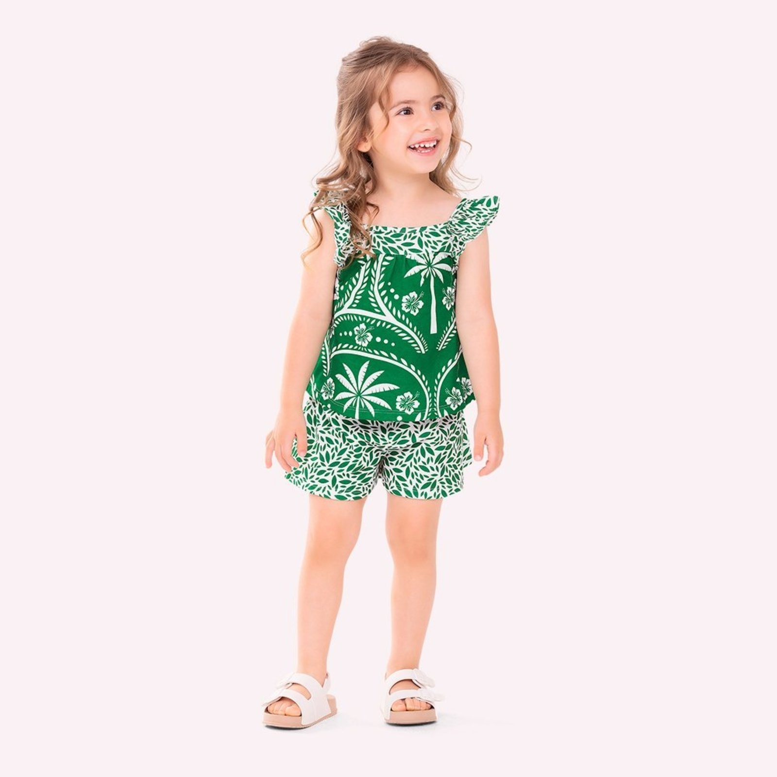 Infantil - Conjunto Menina Folhas Nanai