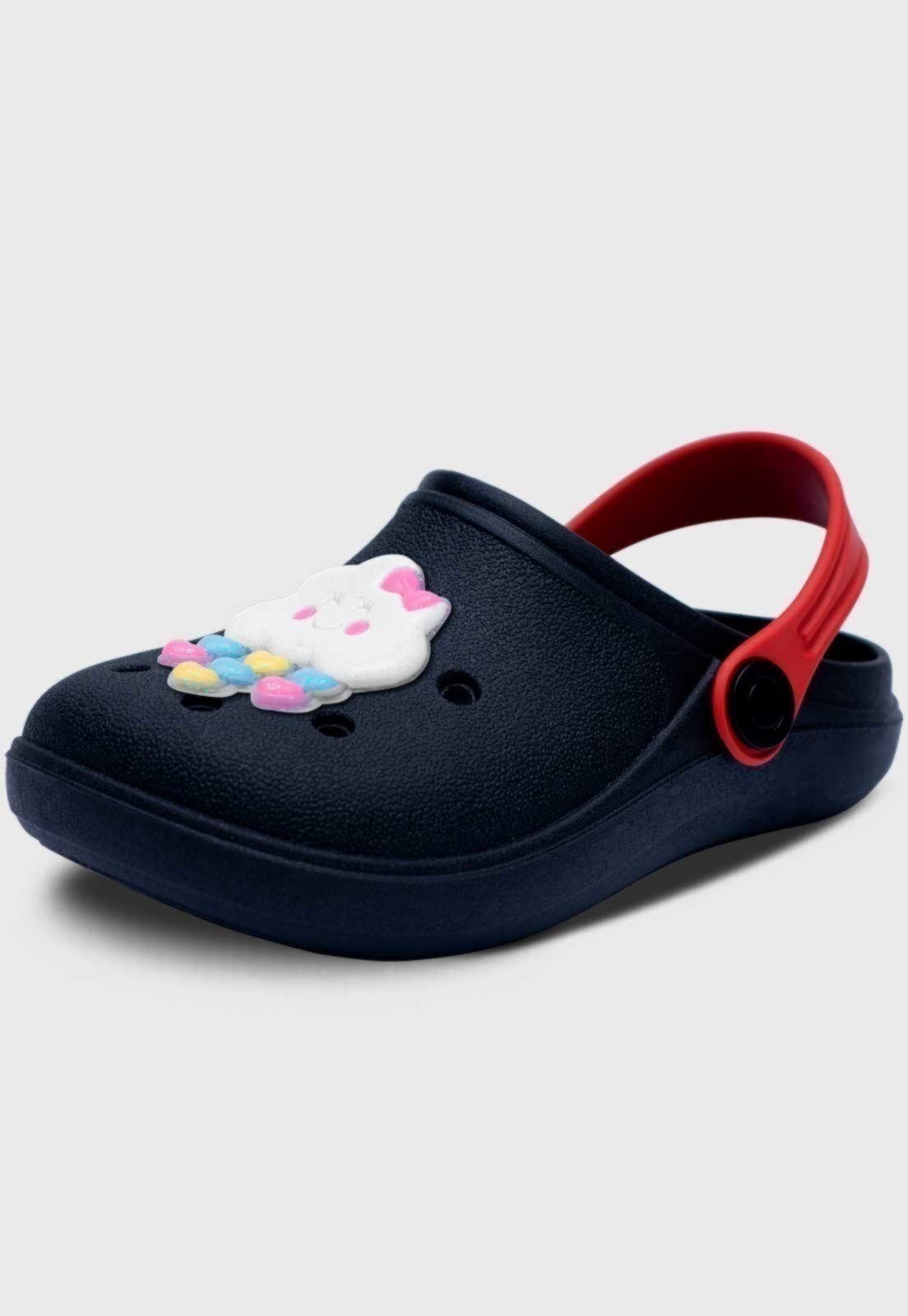 Infantil – Babuche Feminino Popidi Menina Chuva de Amor Preto