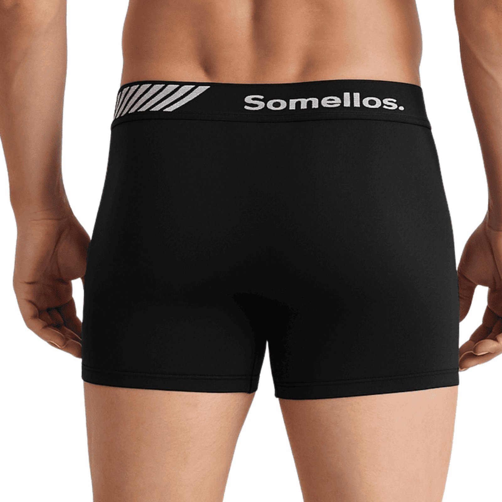 Vista 3 Cueca Boxer Somellos Masculina Microfibra Premium Anatómica Confortável Azul, Branca e Preta Di Nuevo branco azul Di Nuevo branco azul