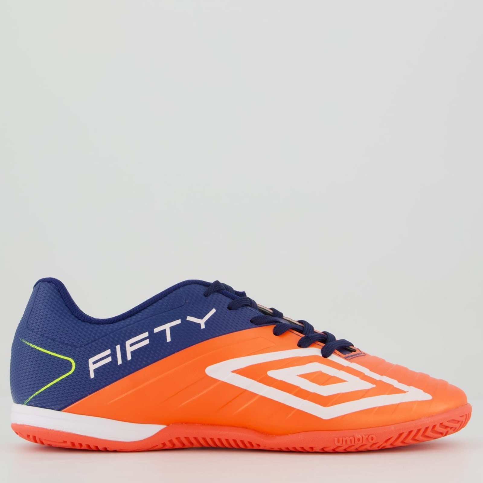 Chuteira Umbro Fifty VII Futsal Laranja e Azul
