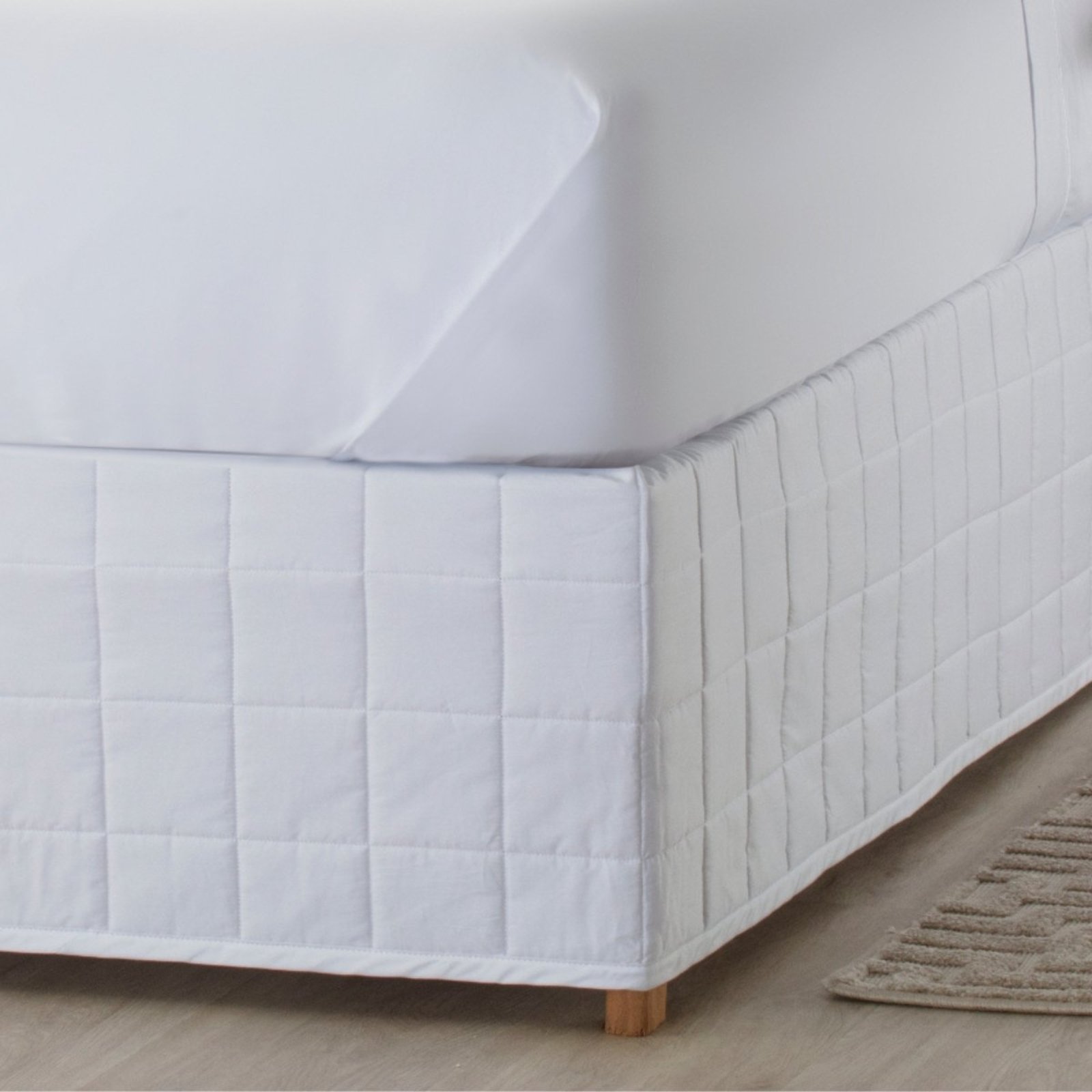 Saia Para Cama King Kacyumara 300 Fios Square Branca