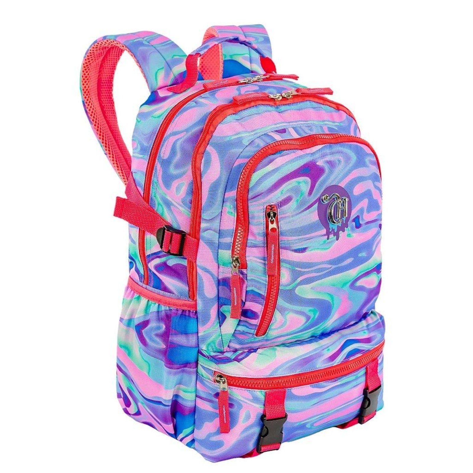 Vista 3 Infantil - Mochila Sestini Grande Capricho Abstract Colorido Aura incolor Sestini incolor