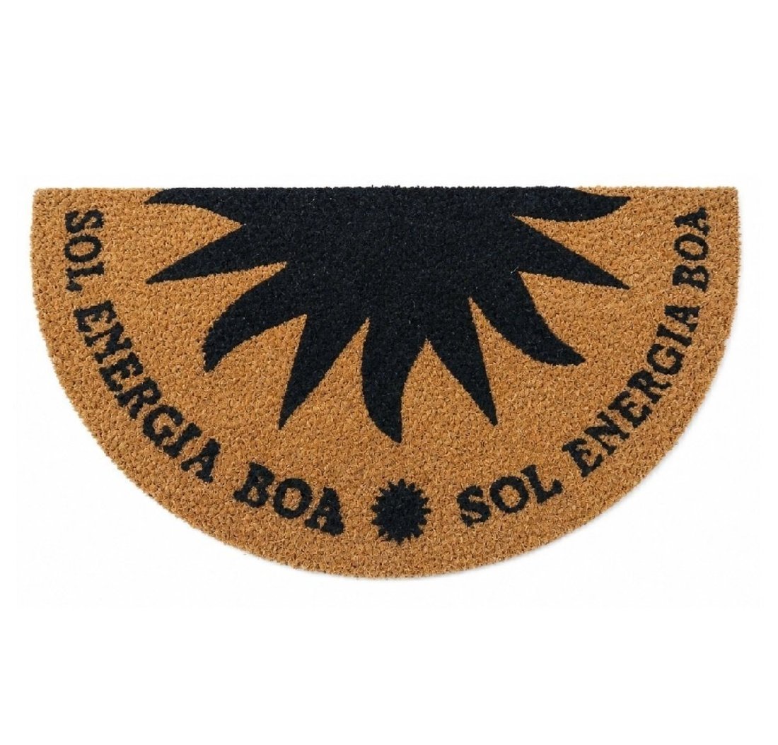 Capacho Meia Lua Fibra De Coco 60x33cm - Komeco Sol Energia Boa
