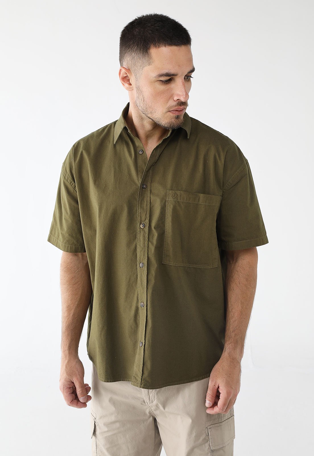 Camisa Sarja Forum Reta Barcelona Verde