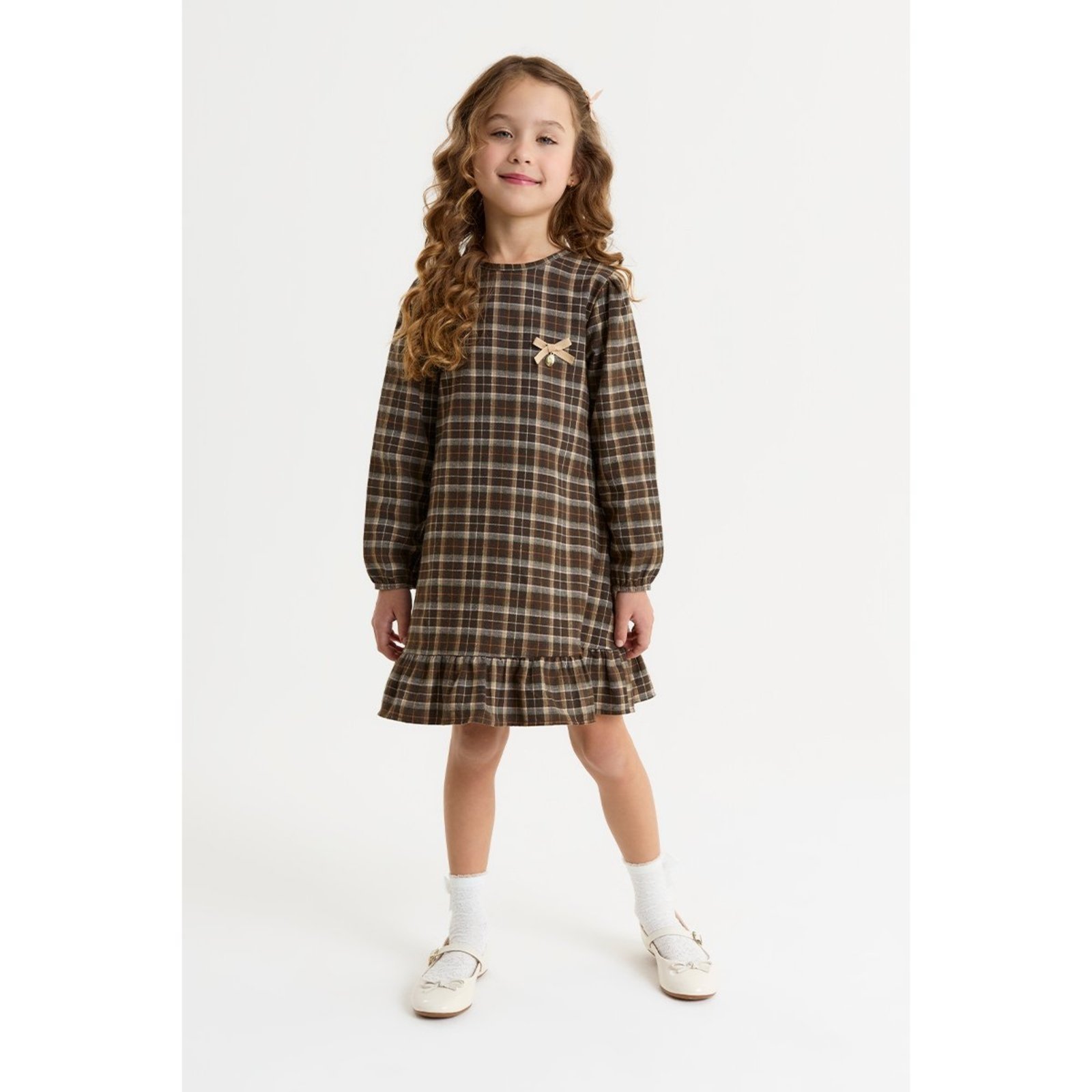 Infantil - Vestido Feminino Xadrez Confortável