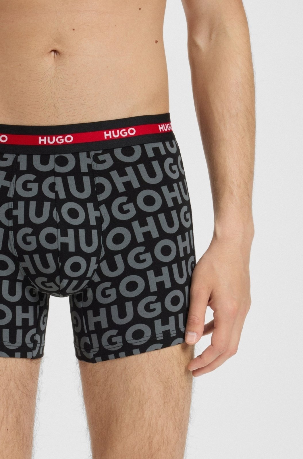 Vista 3 Pack De Três Cuecas Em Algodão Elástico Com Logo No Cós HUGO multicolorido HUGO multicolorido