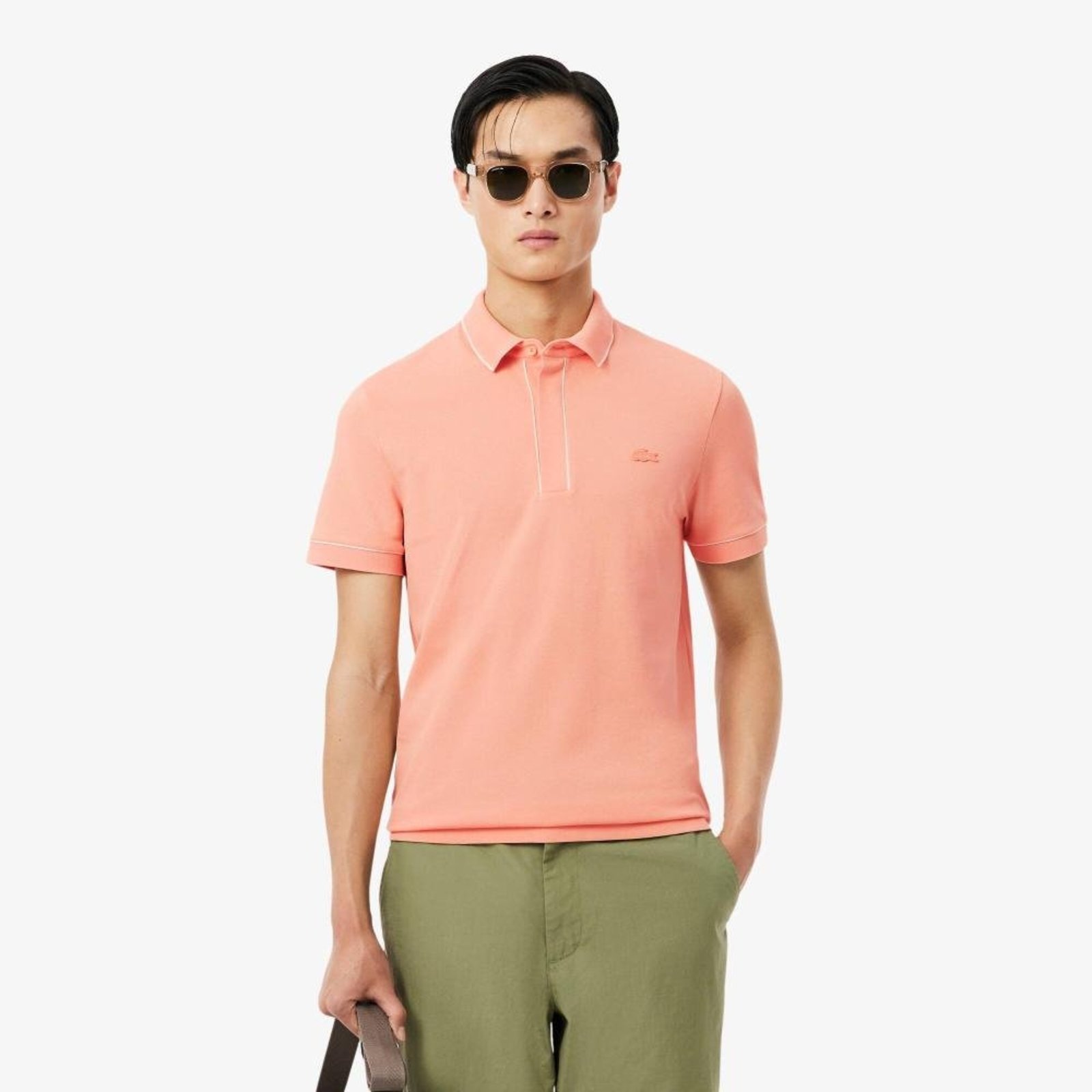 Polo Regular Fit Paris em Piqué Stretch Rosa