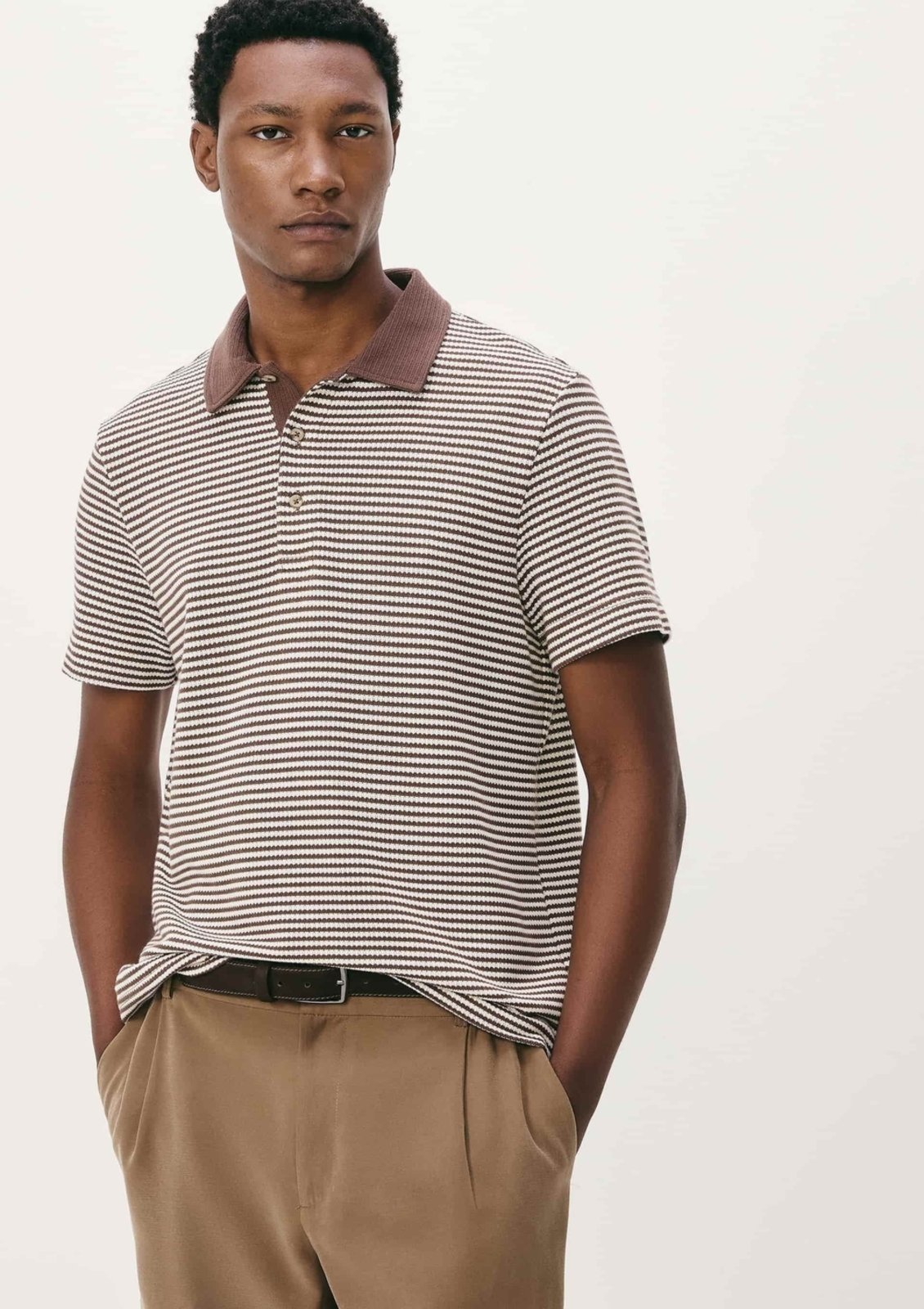 Camisa Polo Masculina Manga Curta Fio Tinto Hering