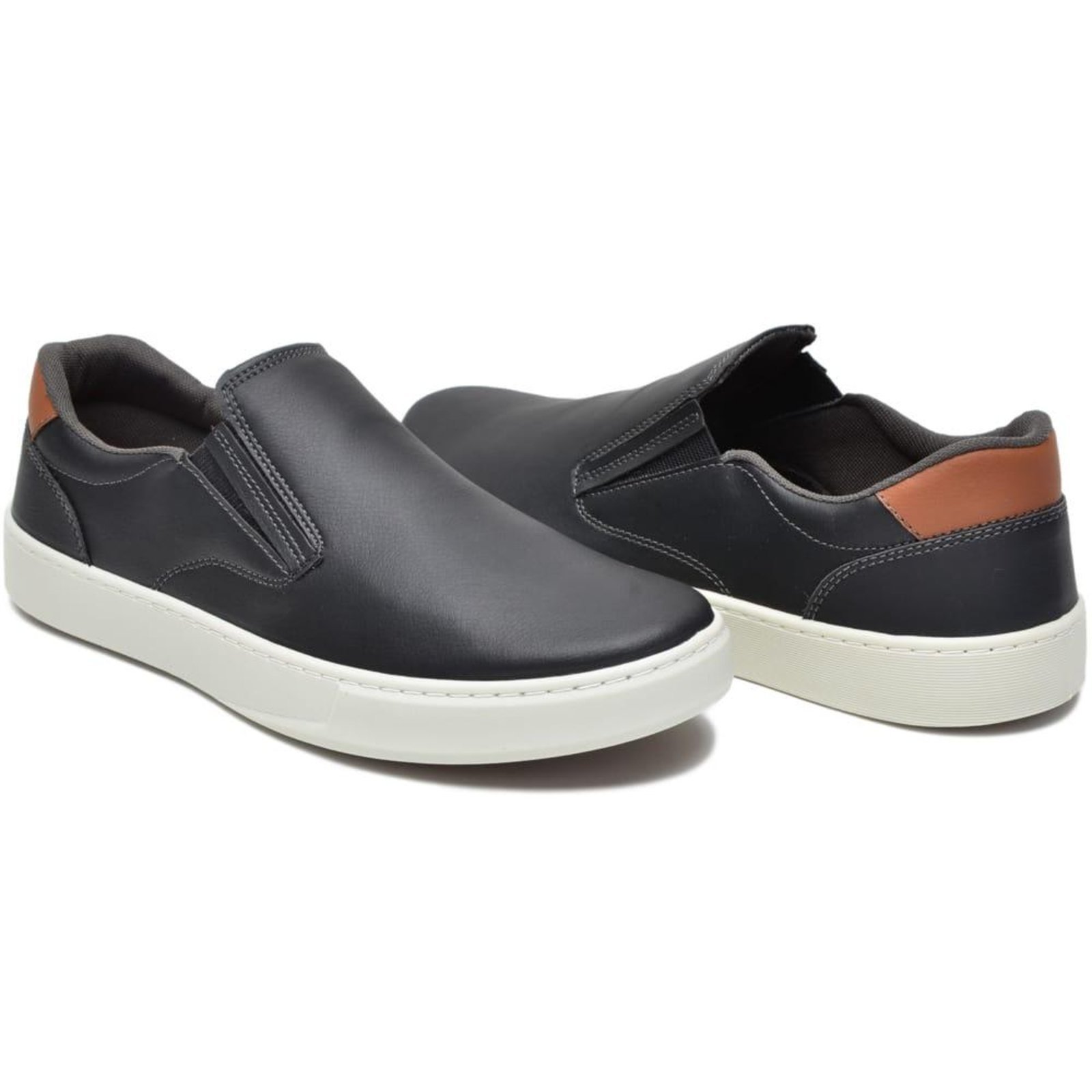 Sapato Masculino Veritimo Sapatenis Slip On Tênis Calce Fácil Confortável Preto