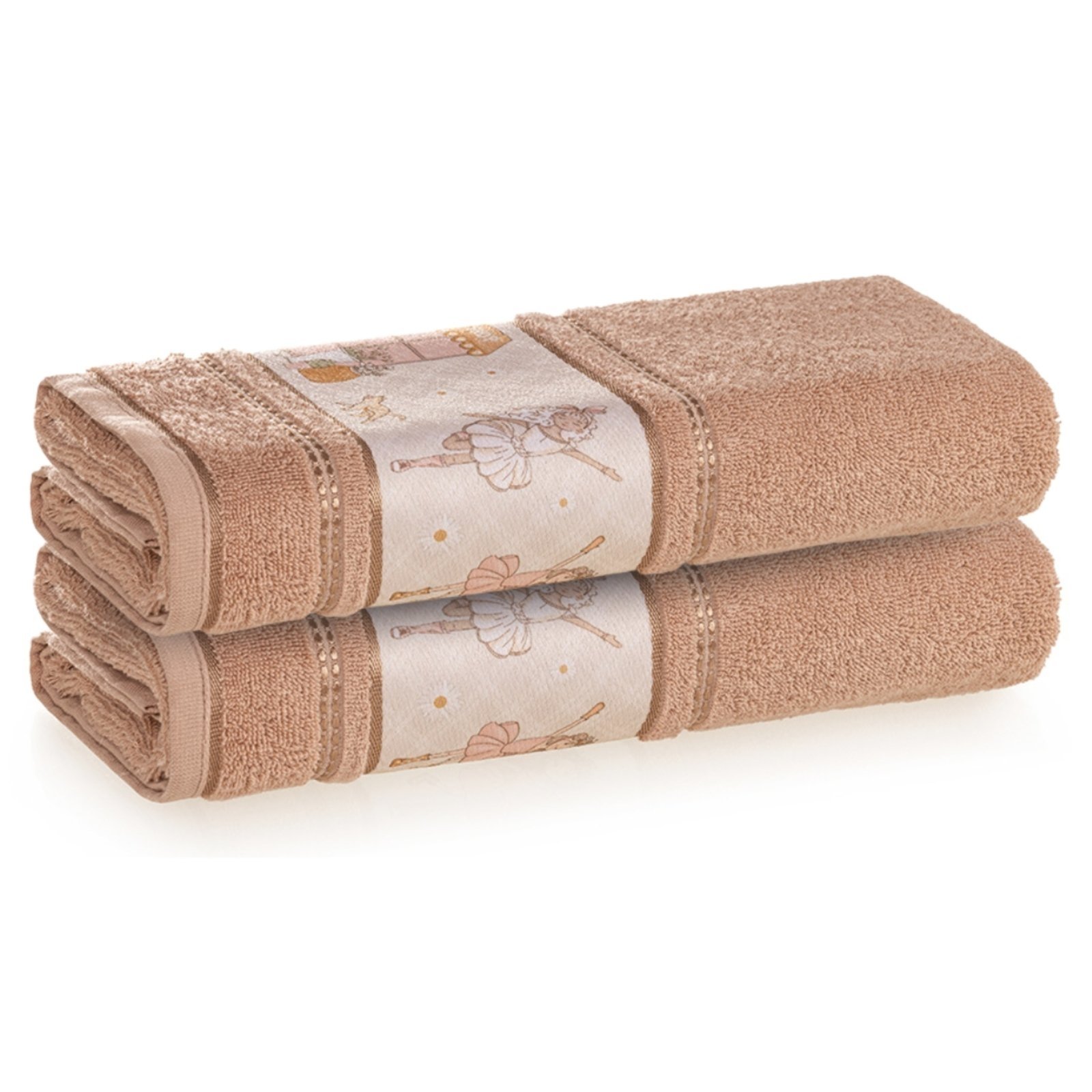 Kit 2 Toalhas Banho Karsten Daisy Bege