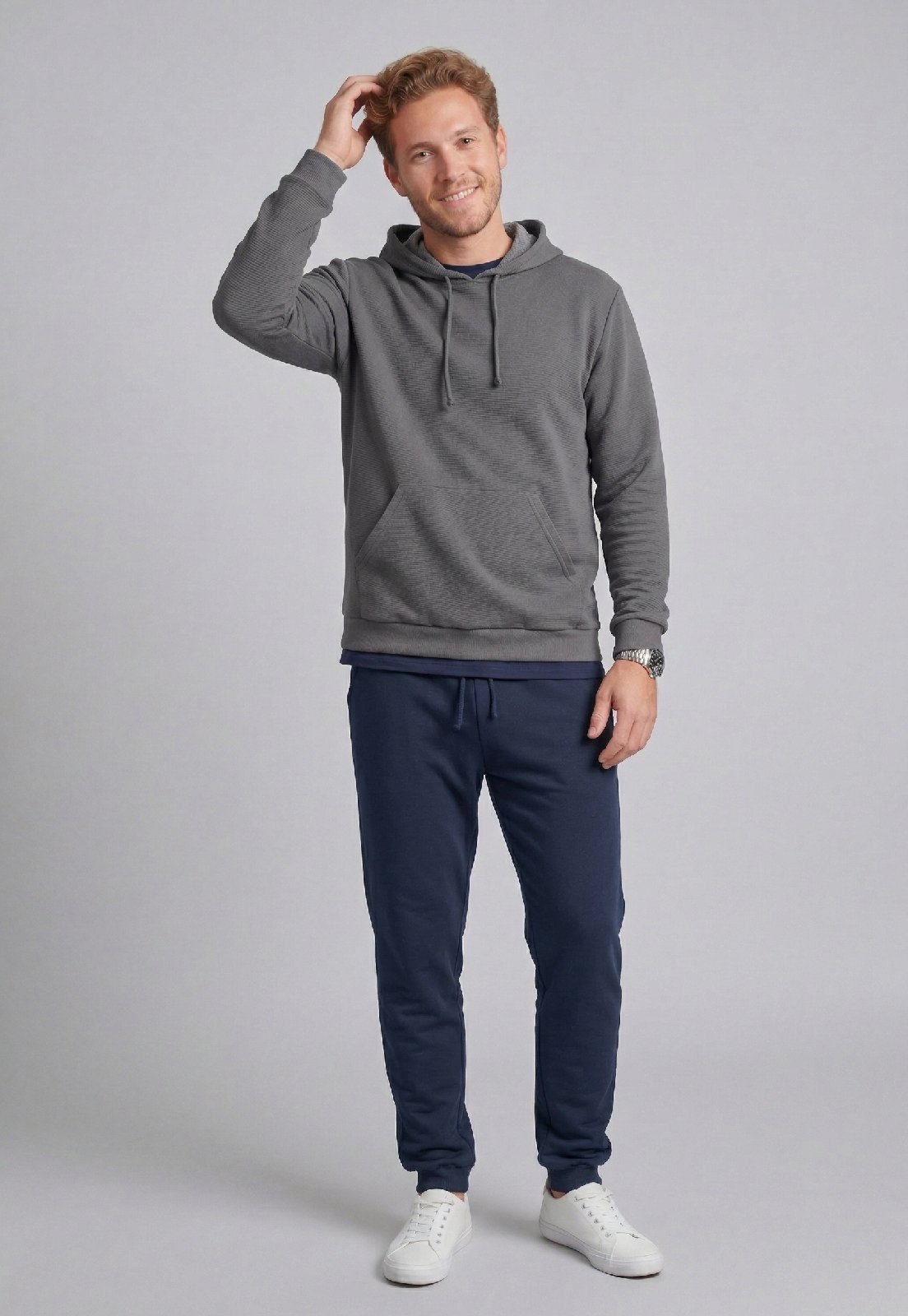 Blusão Masculino Moletom Gorgurão Just Basic Cinza