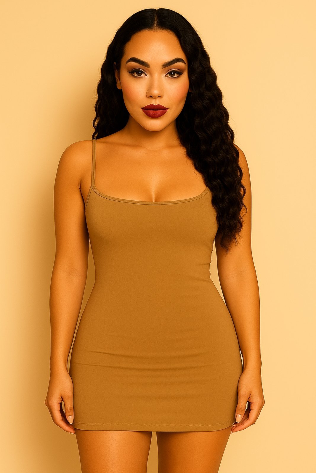 Vestido Curto D Bell Outlet Fashion Alçinha Bege