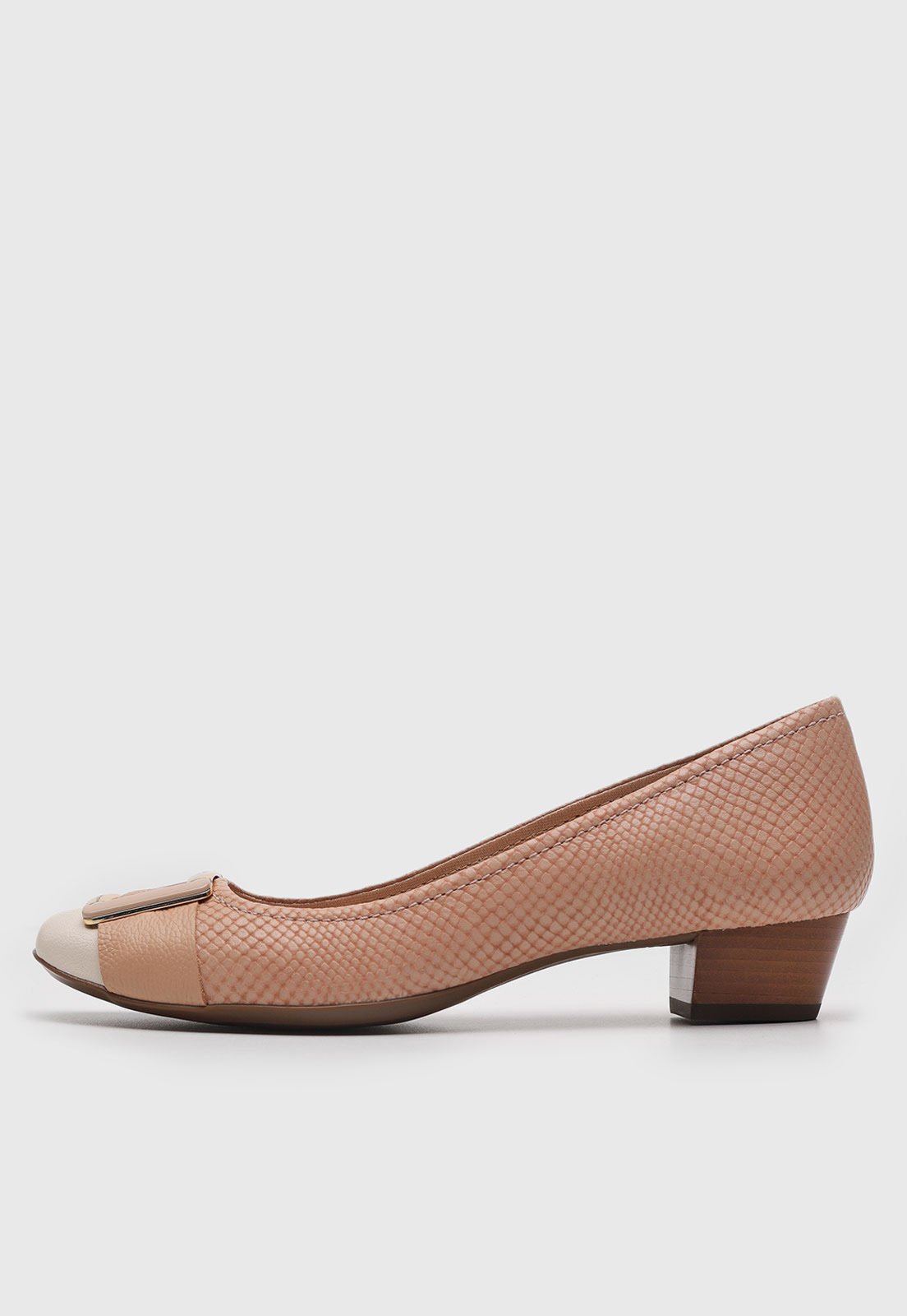 Scarpin Feminino Jorge Bischoff Texturizado Nude Rosado