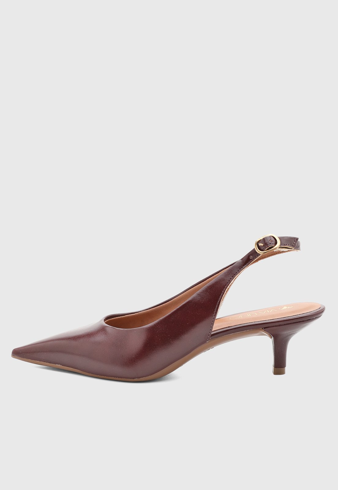 Scarpin Feminino VIA UNO Salto Médio Bico Fino Vinho