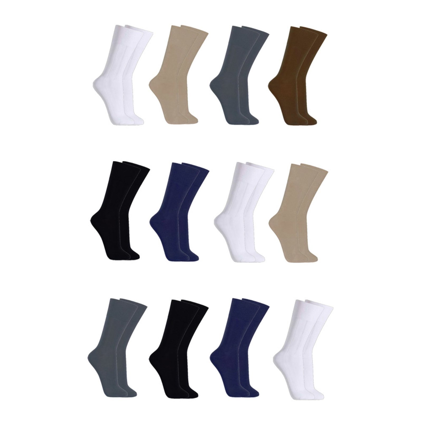 Vista 2 Kit Com 12 Pares de Meias Sociais Microfibra - Sortido Colorido QLC SPORT multicolorido QLC SPORT multicolorido