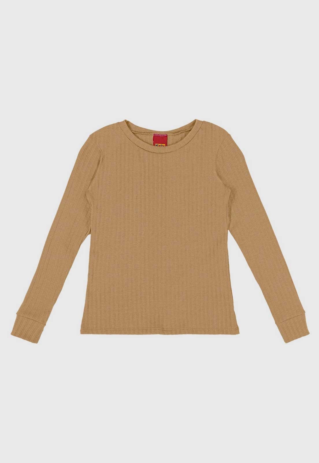 Blusa Kyly Manga Longa Caramelo