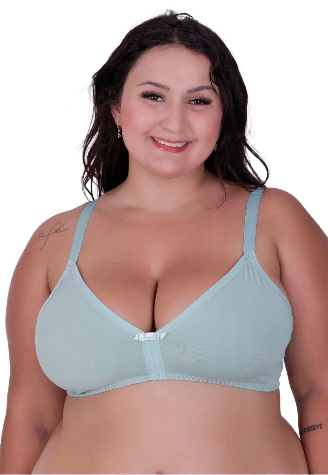 Sutiã Plus Size sem Bojo Reforçado Sustentação Resistente Terra e Mar Verde