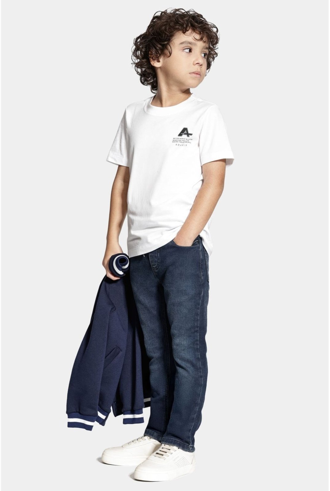 Vista 3 Infantil - Calça Aramis Jeans Confort Bolsos Escuro azul Aramis azul