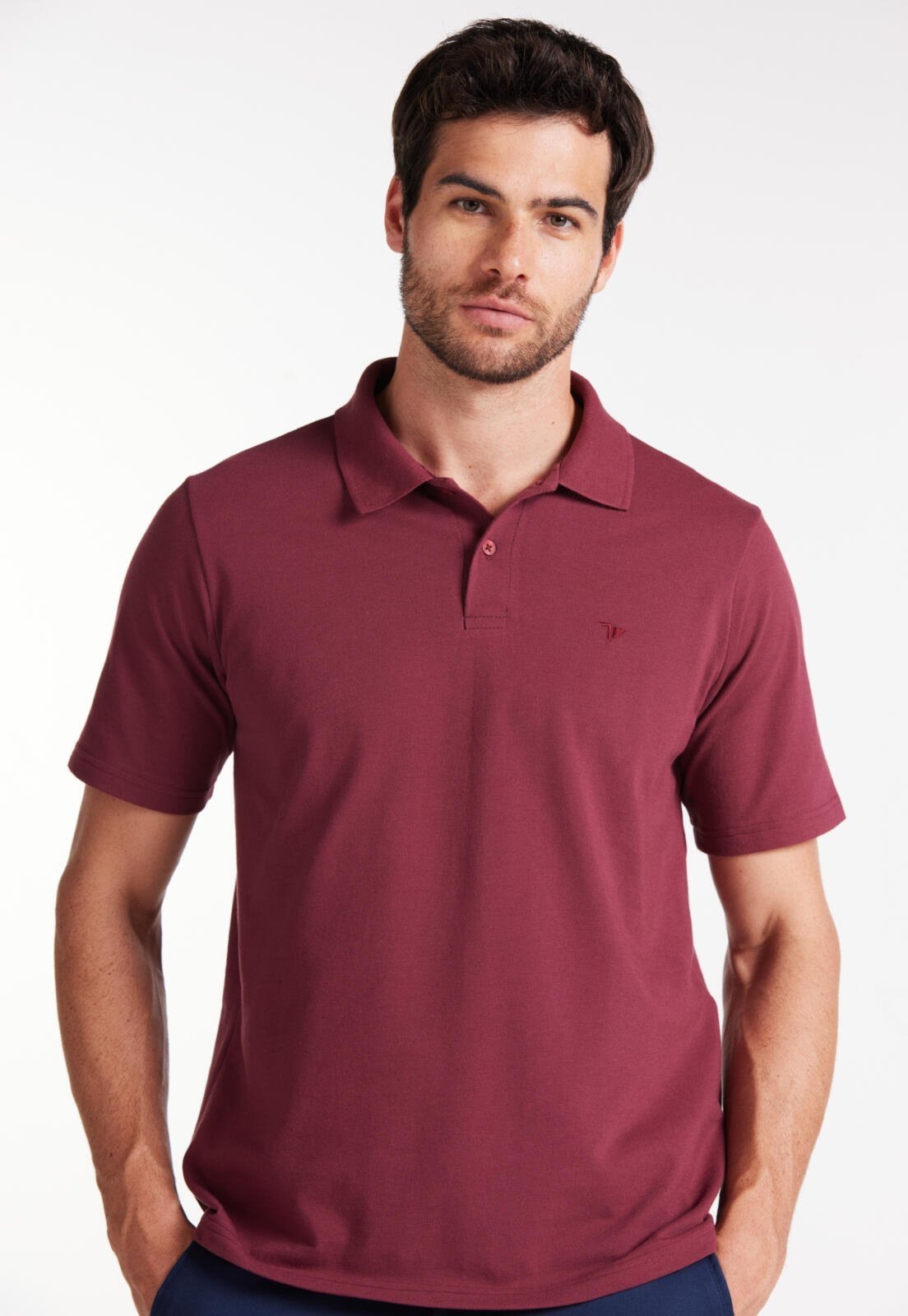 Polo Slim Piquet Traymon Vermelho Sauvignon