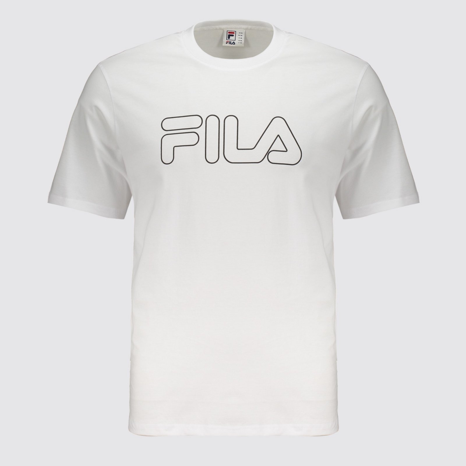 Camiseta Fila Regular Letter Outline Branco e Preto