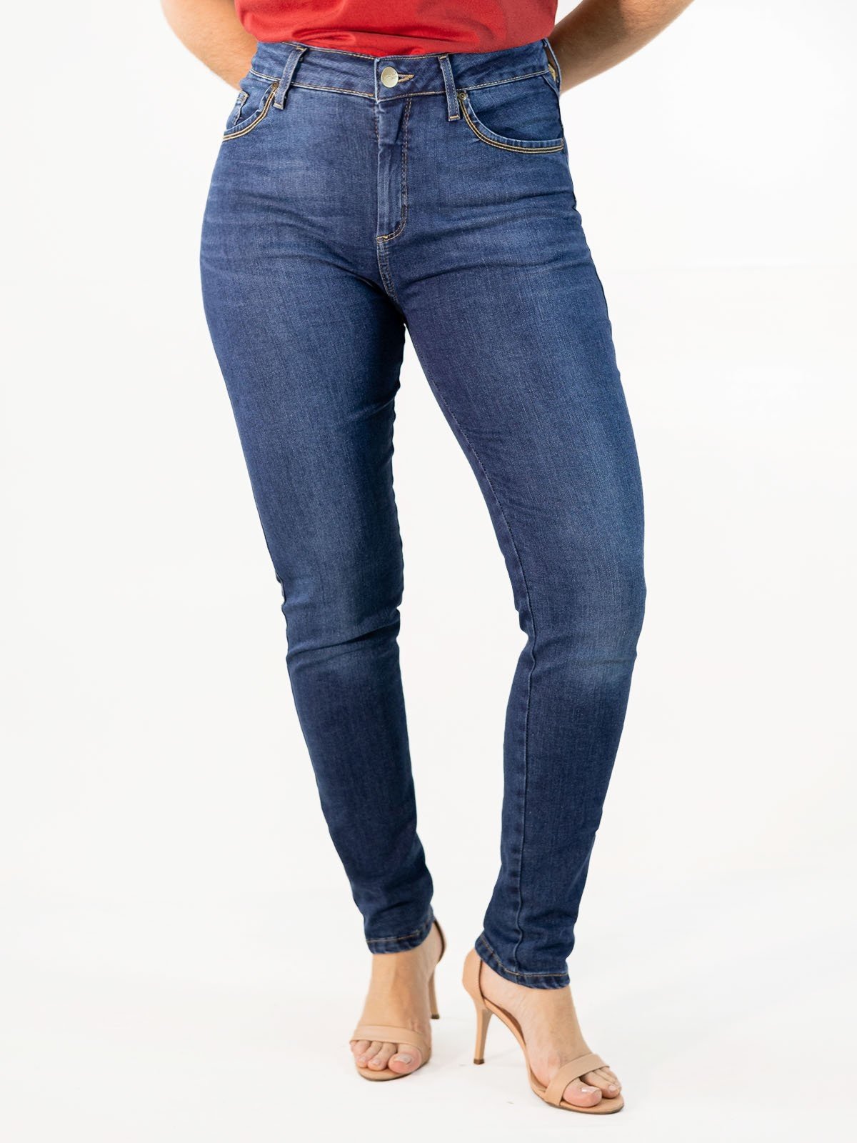 Calça Skinny Feminina Jeans Tradicional Cintura Alta Anticorpus