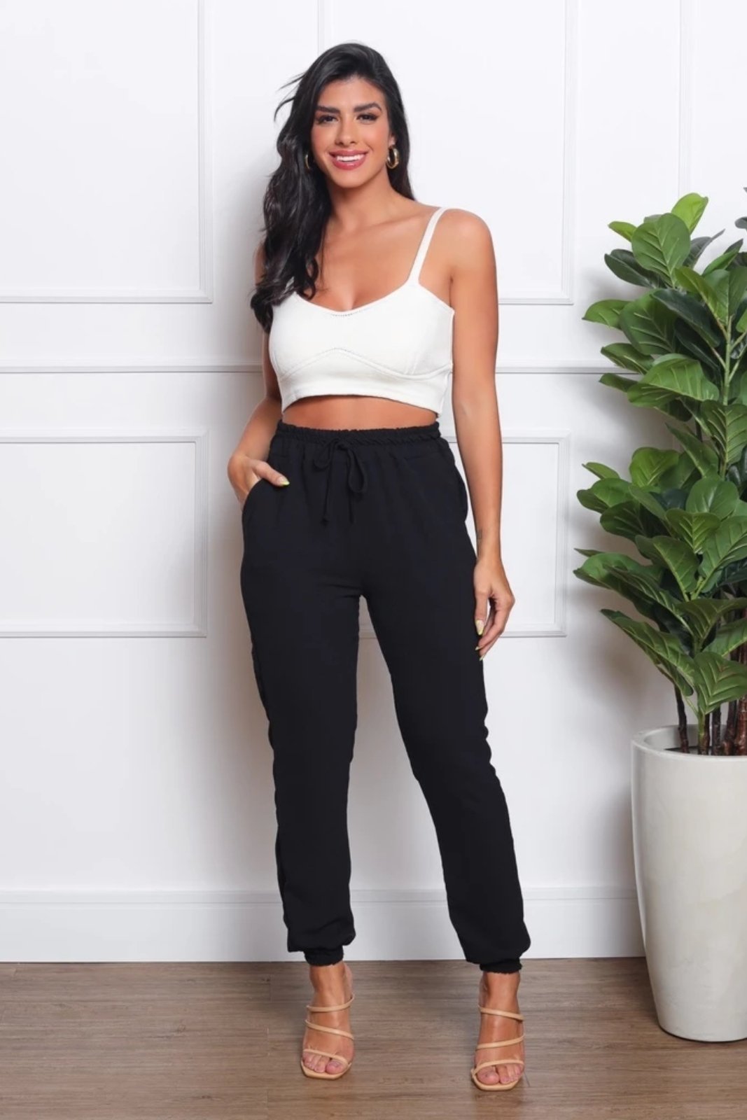 Calça Jogger Feminina Zipituka Duna Preta