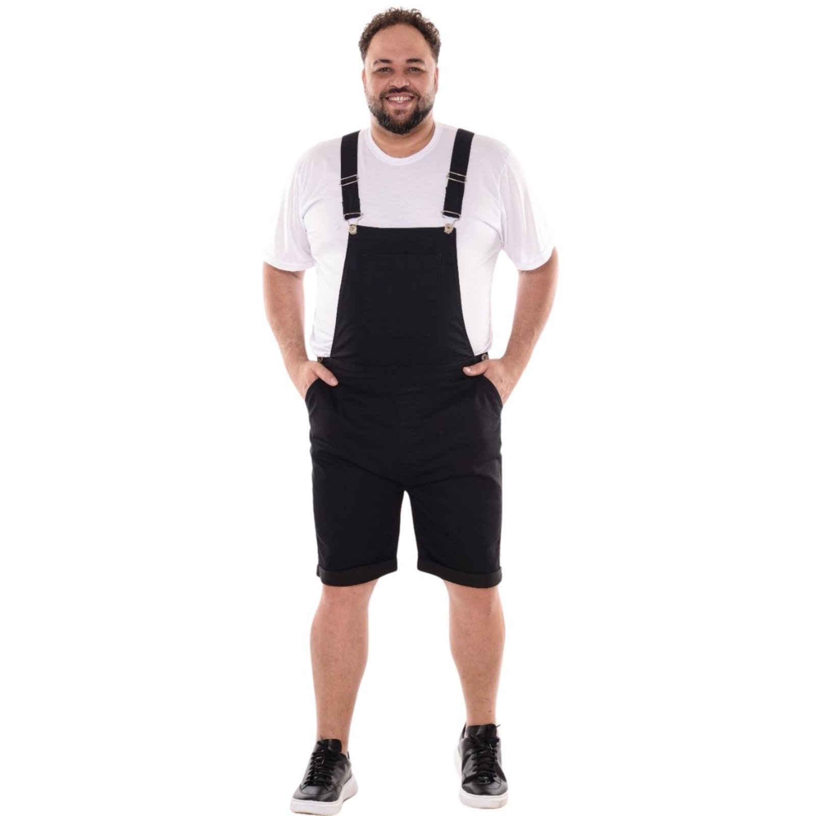 Macacão Masculino Curto Plus Size Collor Jeans Loka
