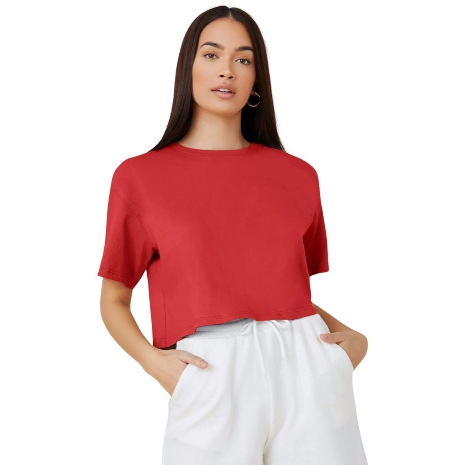 Cropped Modinha Larguinho Algodão Vermelho