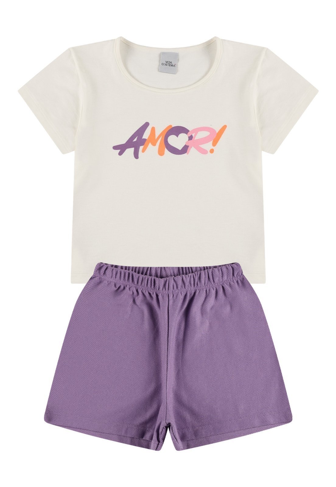 Vista 3 Infantil - Conjunto Cropped Amor VIDA COSTEIRA roxo VIDA COSTEIRA roxo