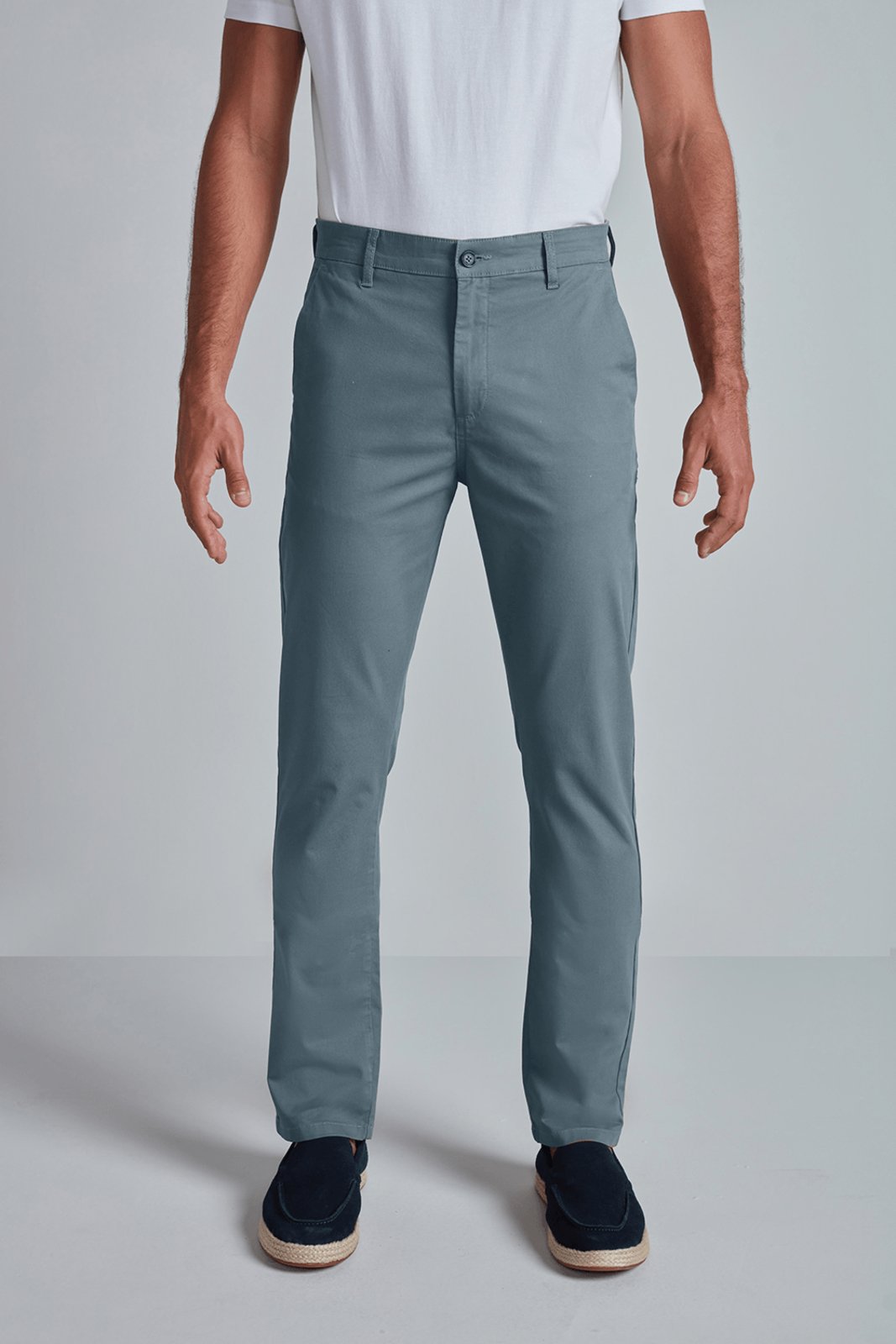 HIGHSTIL Calça Chino Slim Fit – Azul Acinzentado